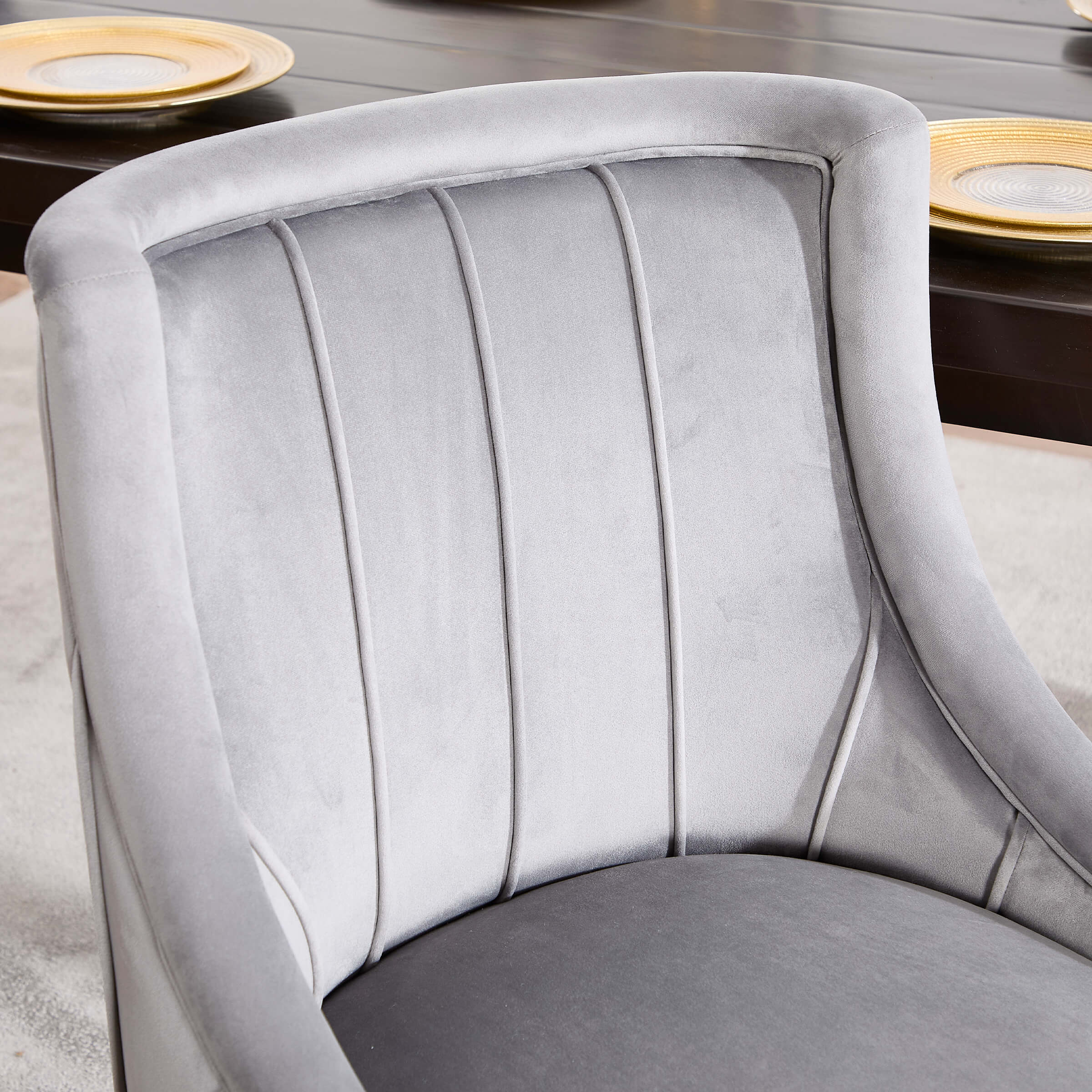 ZH4YOU Tufted Velvet Dining Room Chairs Set of 2 - 10060DC