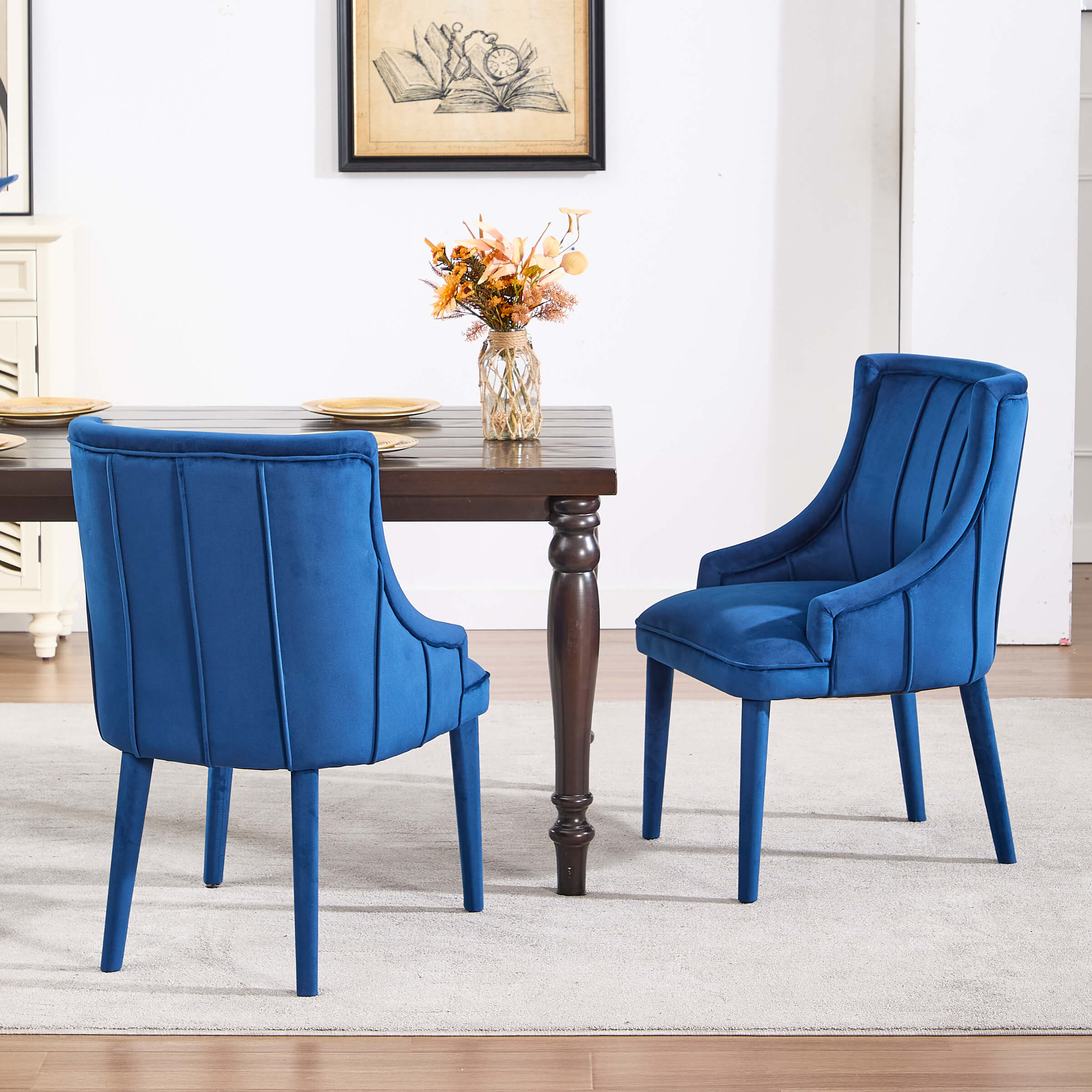 ZH4YOU Tufted Velvet Dining Room Chairs Set of 2 - 10060DC