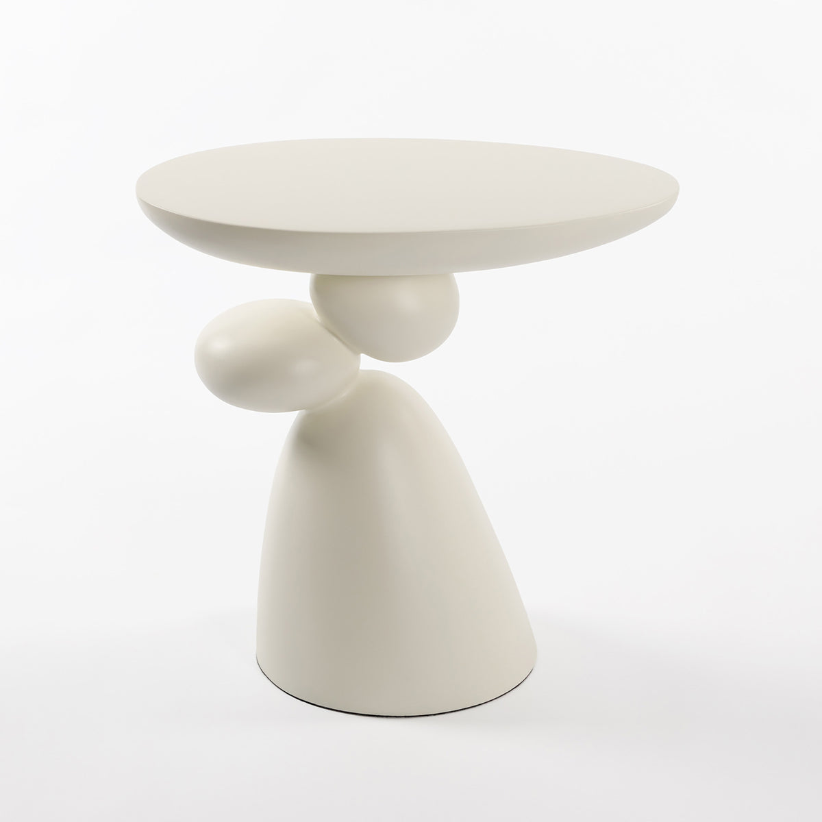 20" Modern Minimalist Sculptural Fiberglass Side Table