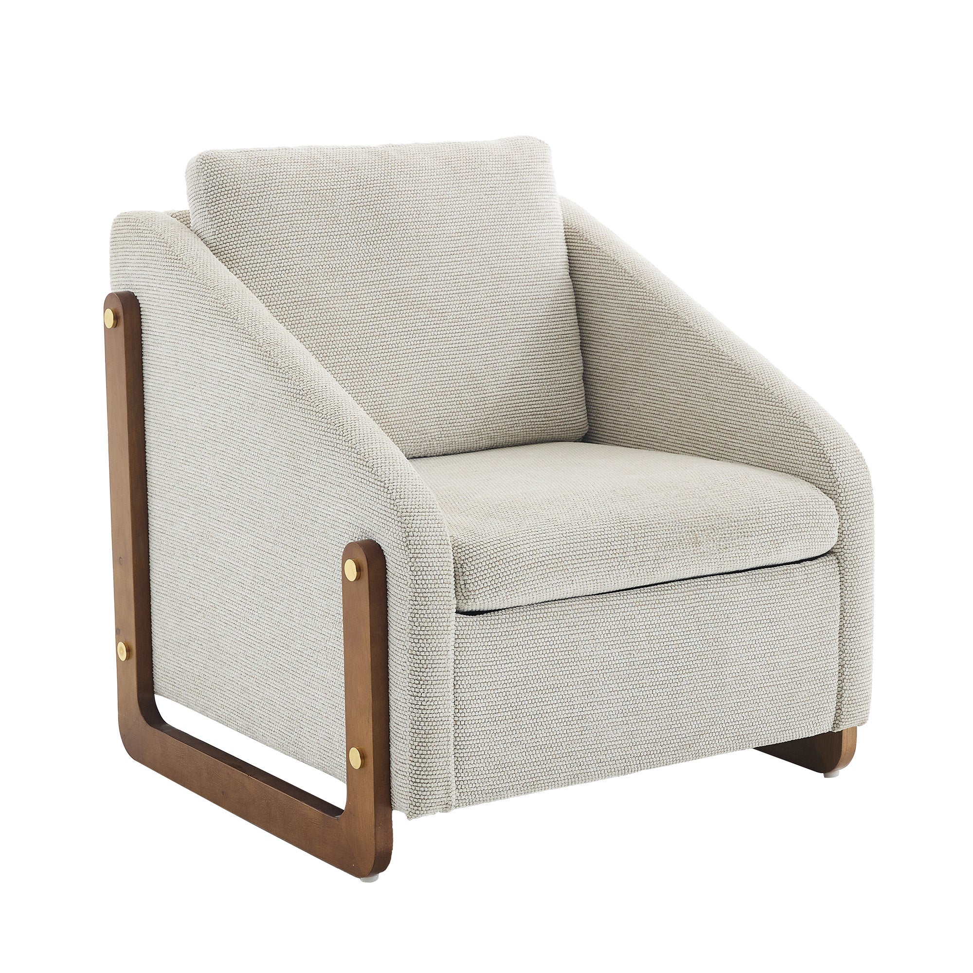 Nail Head Trim Chenille Accent Chair