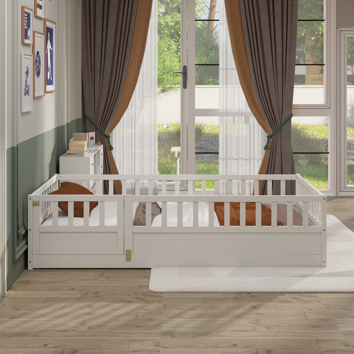 Montessori Wooden Children's Twin Size Floor Bed Frame