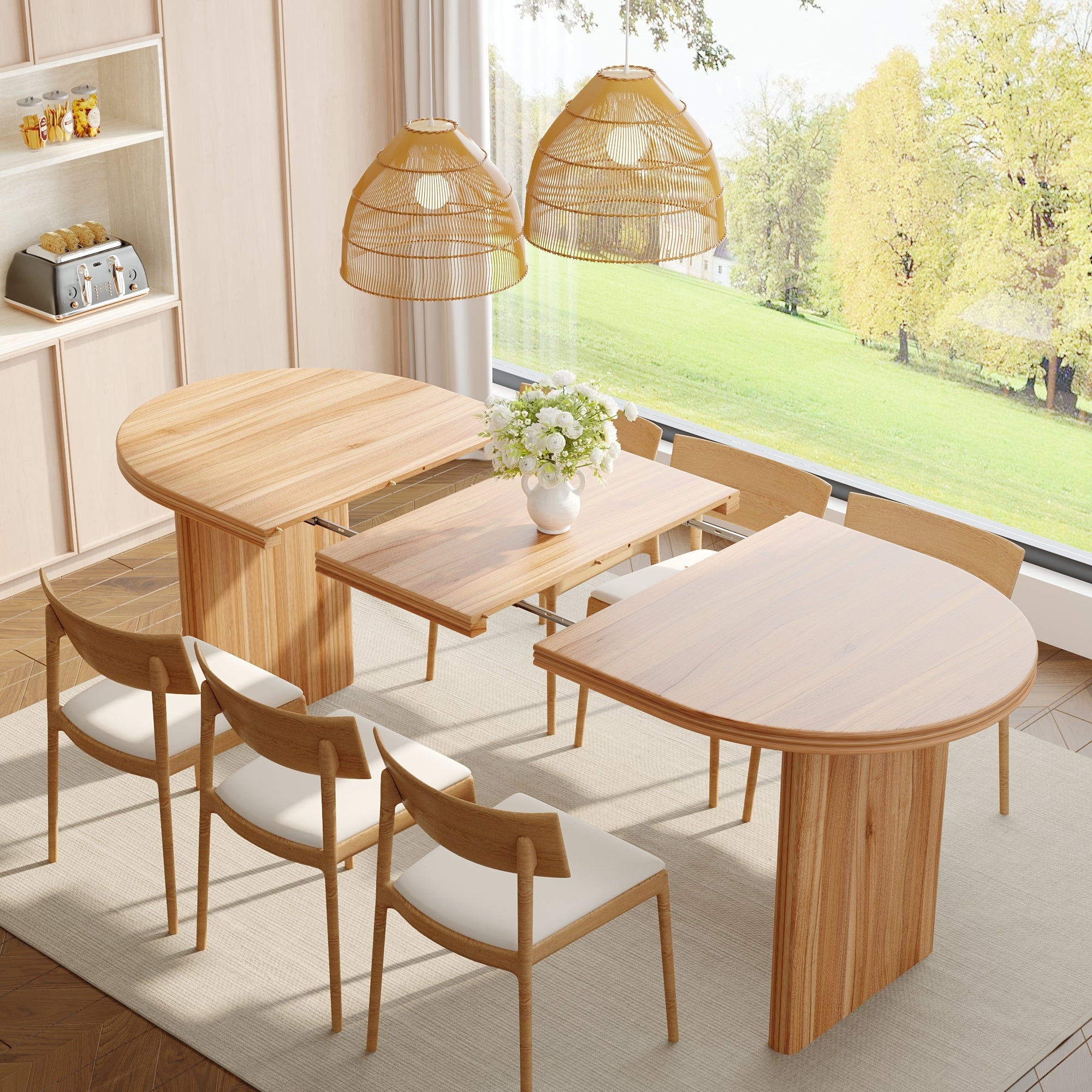 55–71 Inch Modern Extendable Dining Table