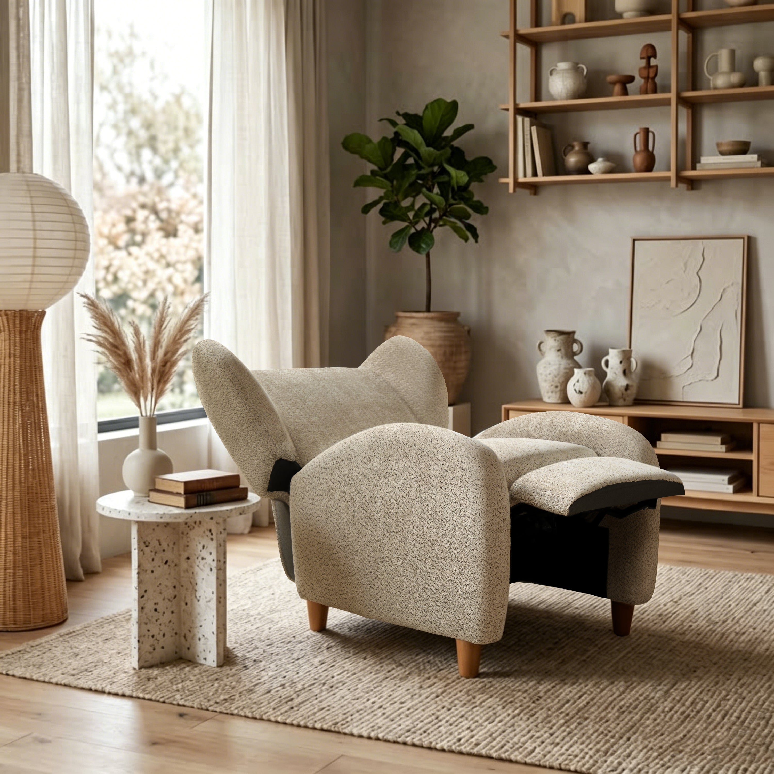 Nordic-inspired Chenille Multifunctional Accent Chair
