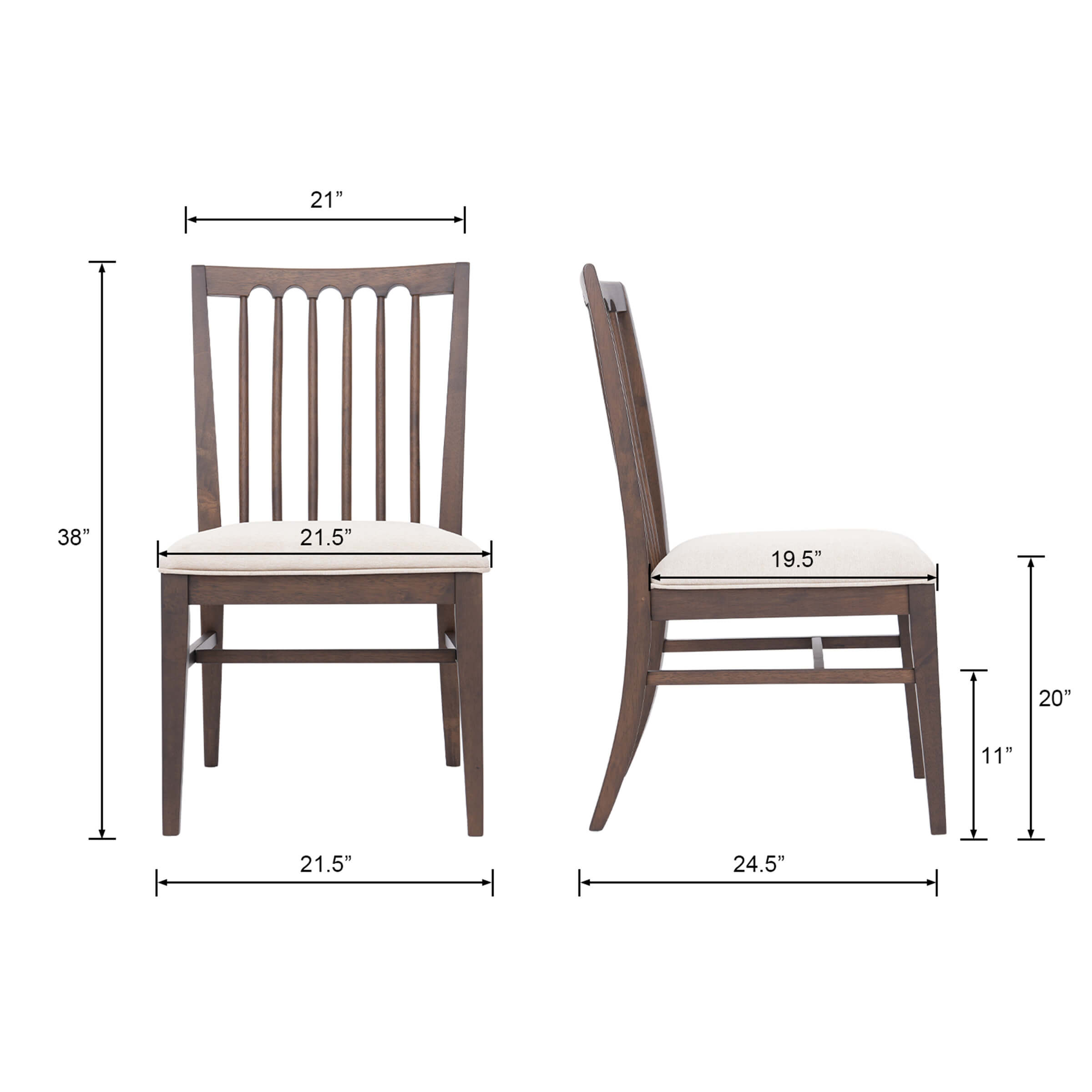 KMAX Upholstered Dining Chairs Set of 2 - 00240DC