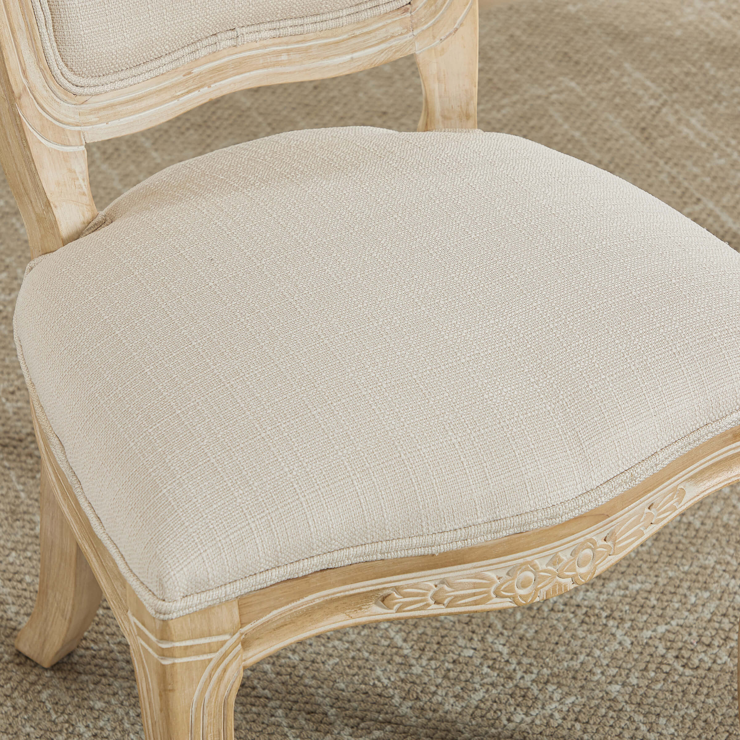 Janoray French Country Linen Fabric Dining Chairs Set of 2 - 3329DC