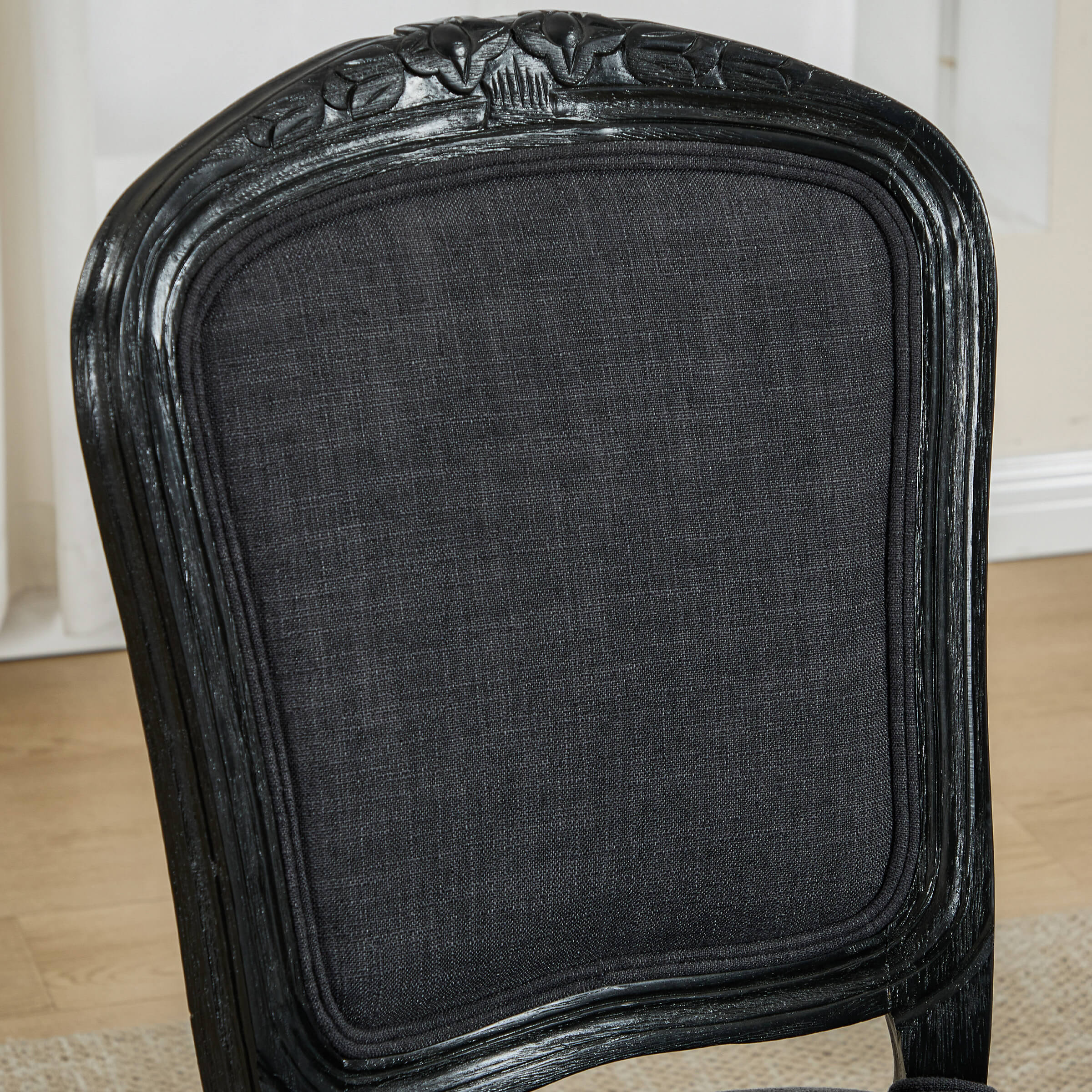 Janoray French Country Linen Fabric Dining Chairs Set of 2 - 3329DC