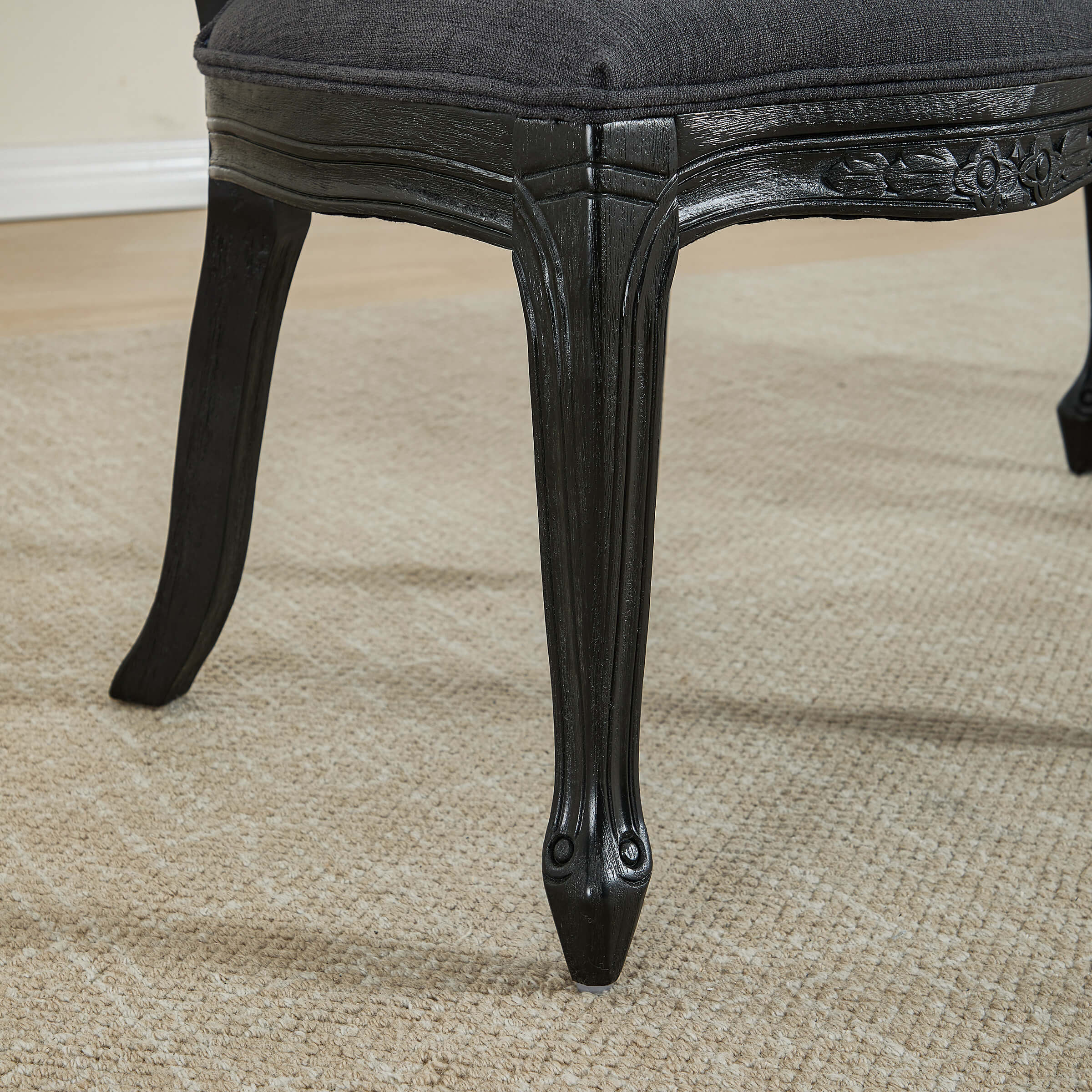 Janoray French Country Linen Fabric Dining Chairs Set of 2 - 3329DC