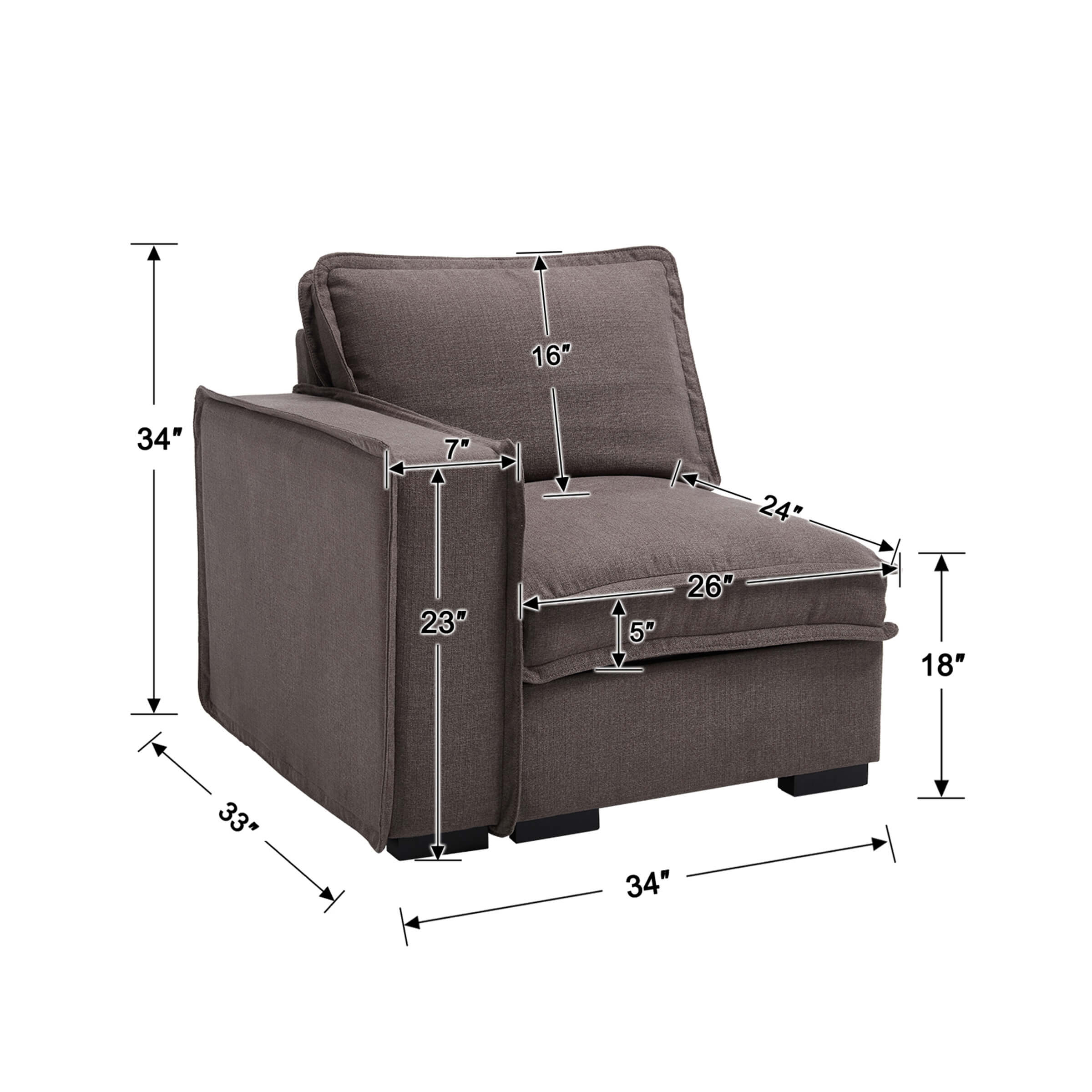 EALSON Linen Fabric Upholstered Cloud Couches Mid Century Sofa - 1089SF