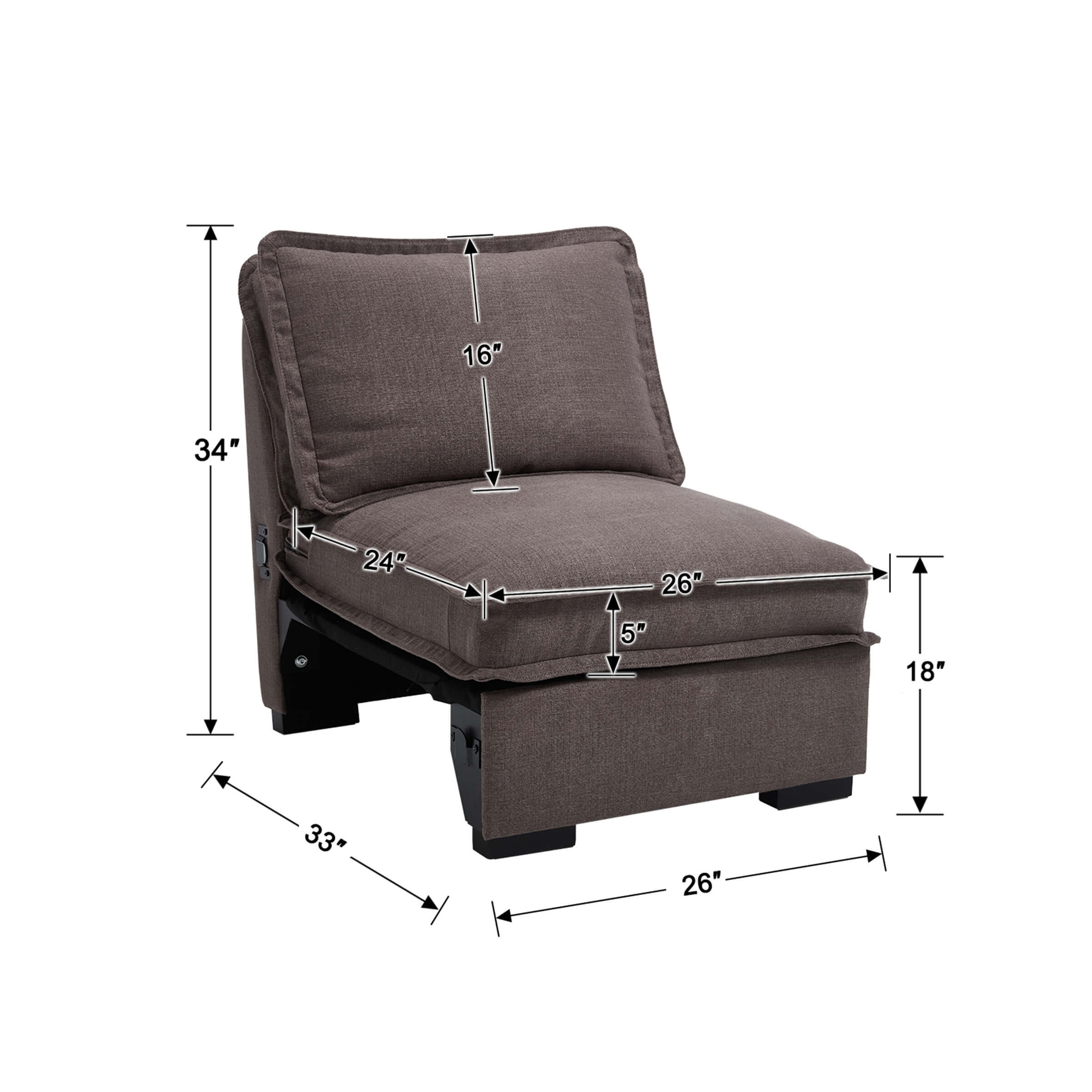 EALSON Linen Fabric Upholstered Cloud Couches Mid Century Sofa - 1089SF