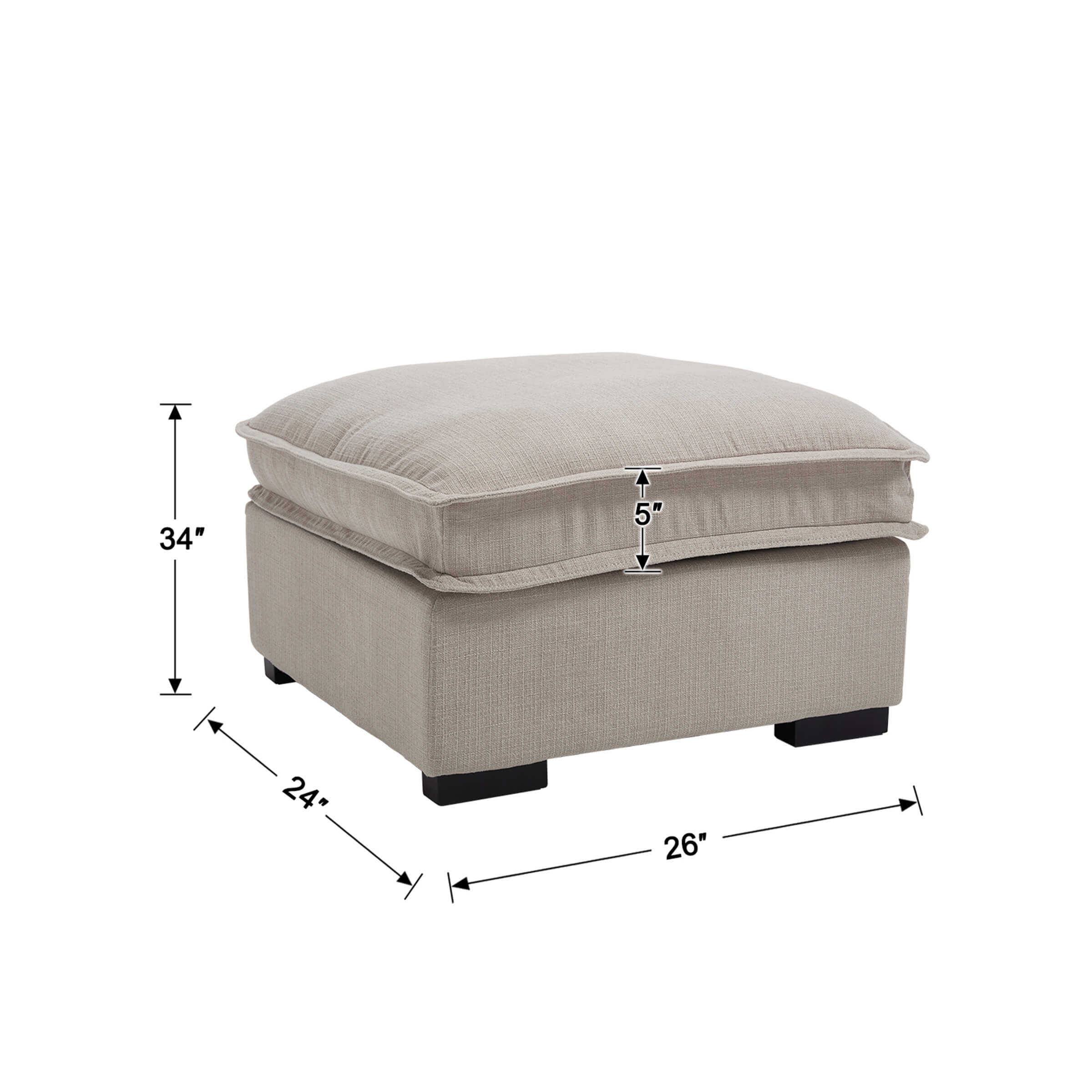 EALSON Linen Fabric Upholstered Cloud Couches Mid Century Sofa - 1089SF