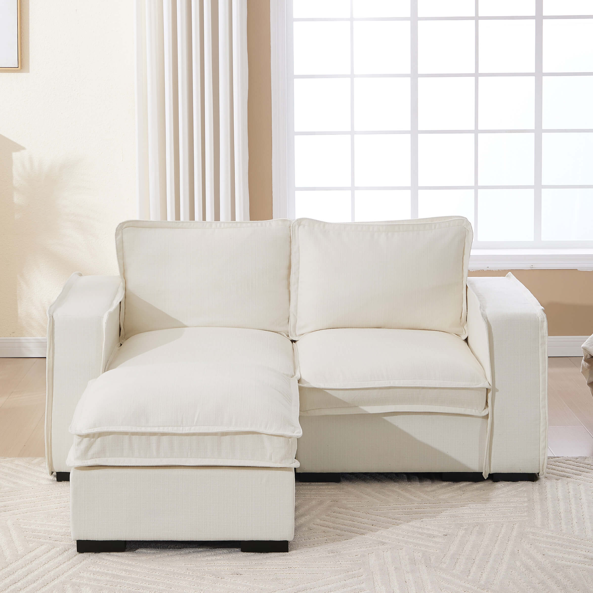 EALSON Linen Fabric Upholstered Cloud Couches Mid Century Sofa - 1089SF