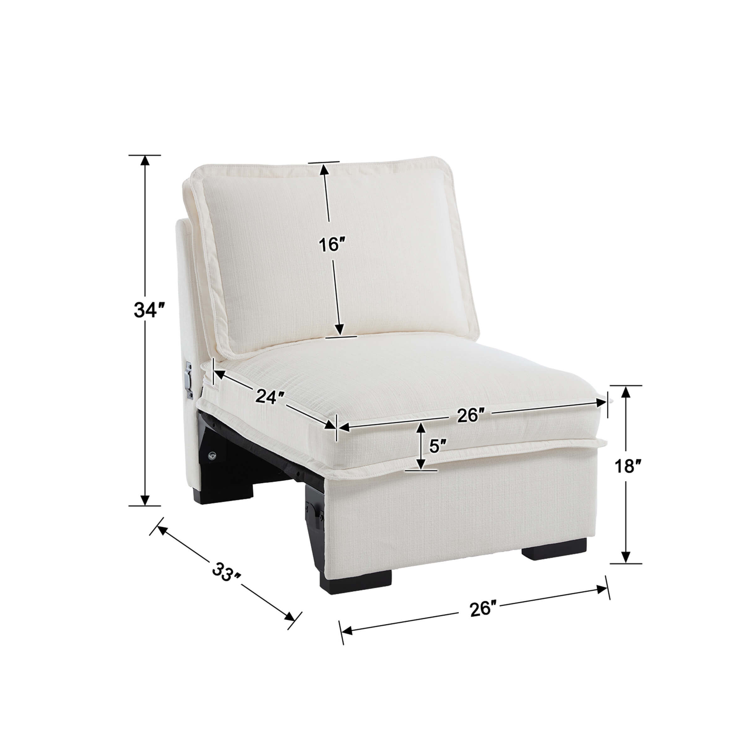 EALSON Linen Fabric Upholstered Cloud Couches Mid Century Sofa - 1089SF