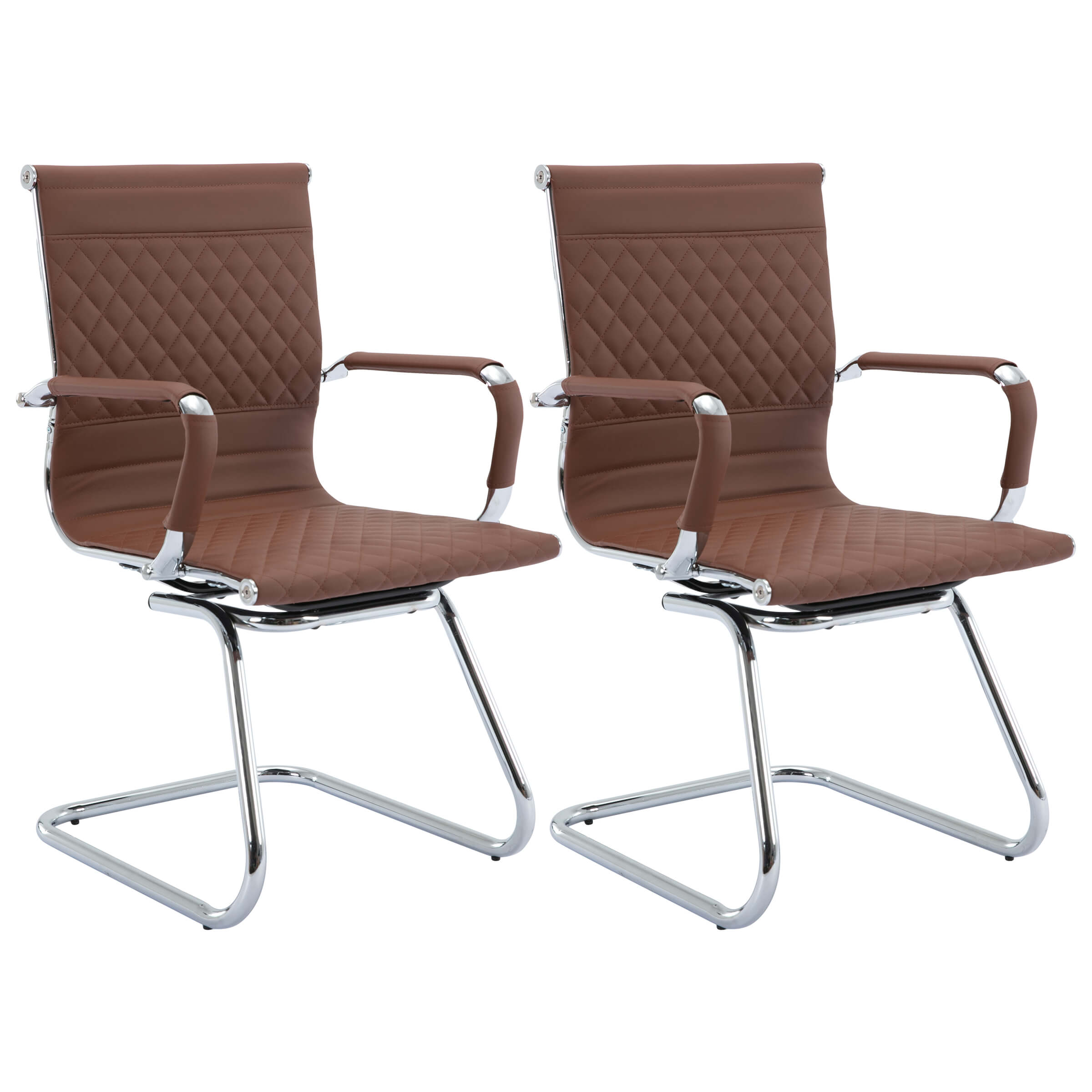VESCASA Metal Base Office Guest Chairs Set of 2 - 302OC