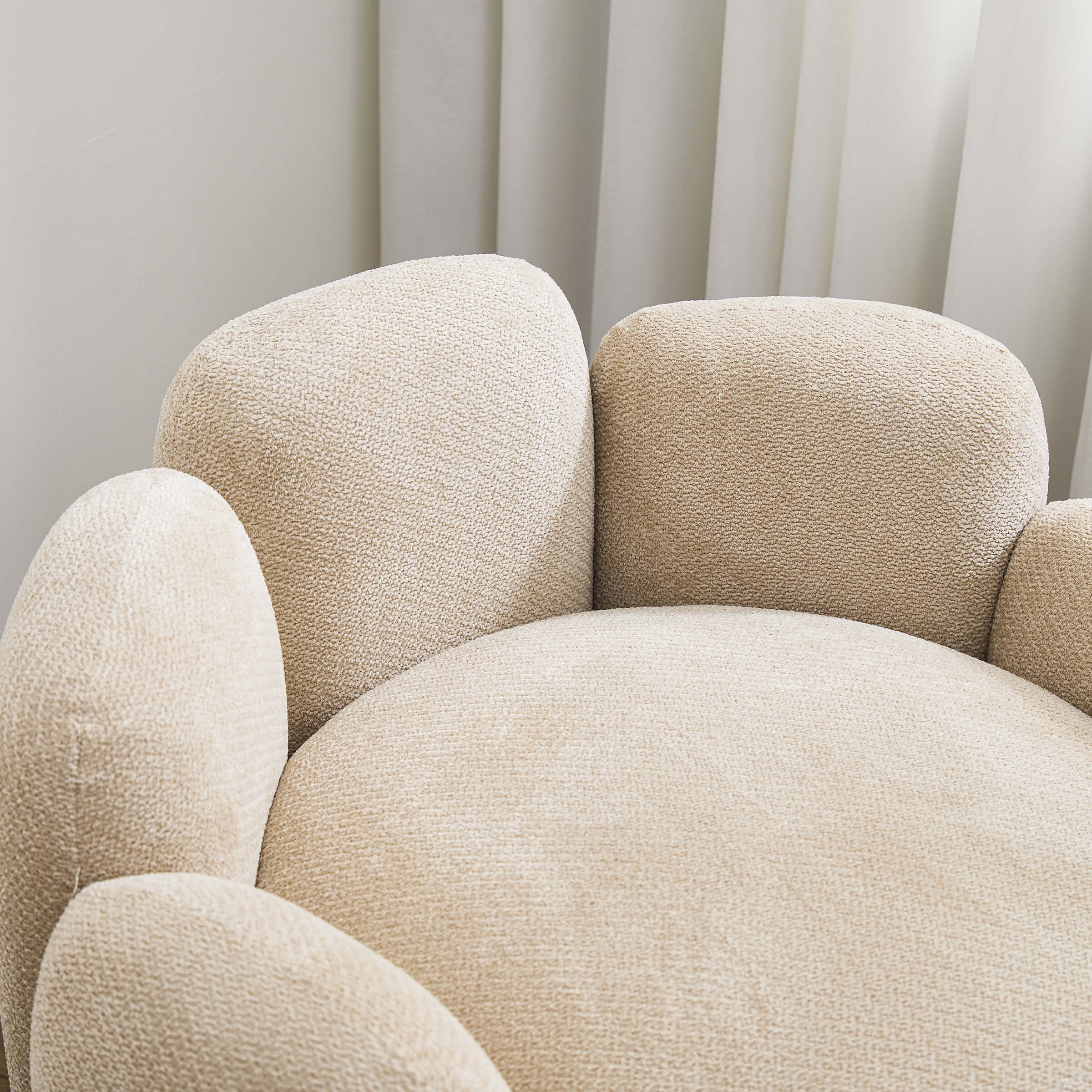 ZH4YOU Scandinavian Style Upholstered Barrel Chair - 6629AC