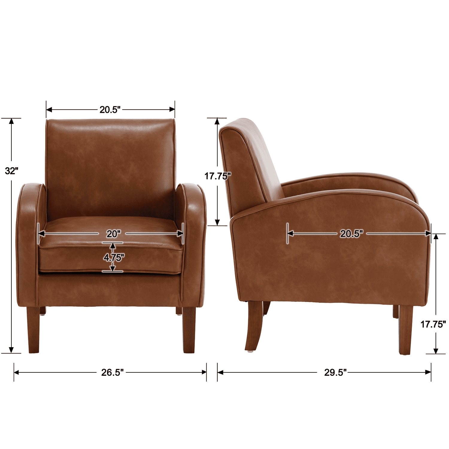 Janoray Curve Arms Accent Chair 1 PCS- 8375AC