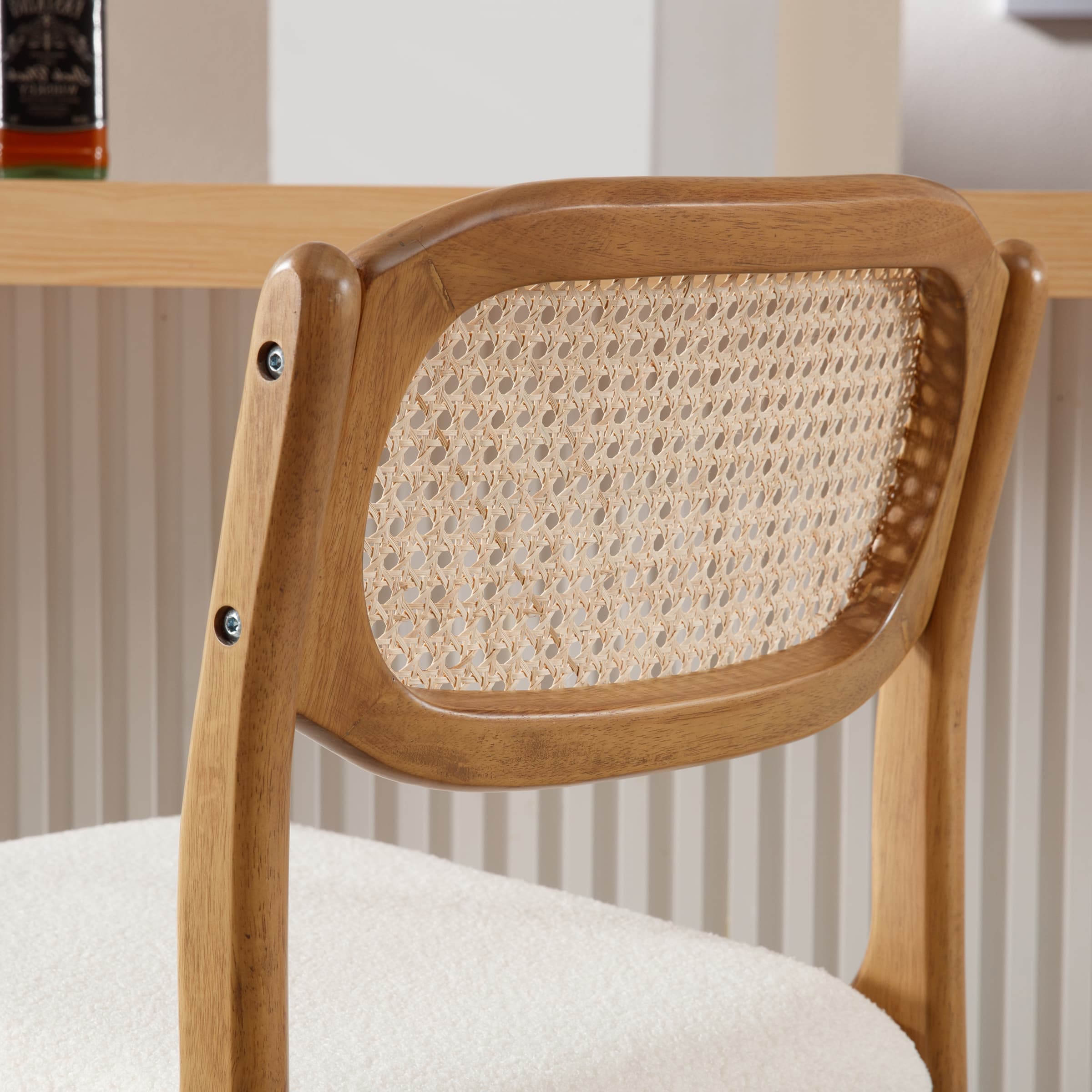 EALSON 26"H Rattan Cane Back Counter Stools Set of 2 - 5756CS