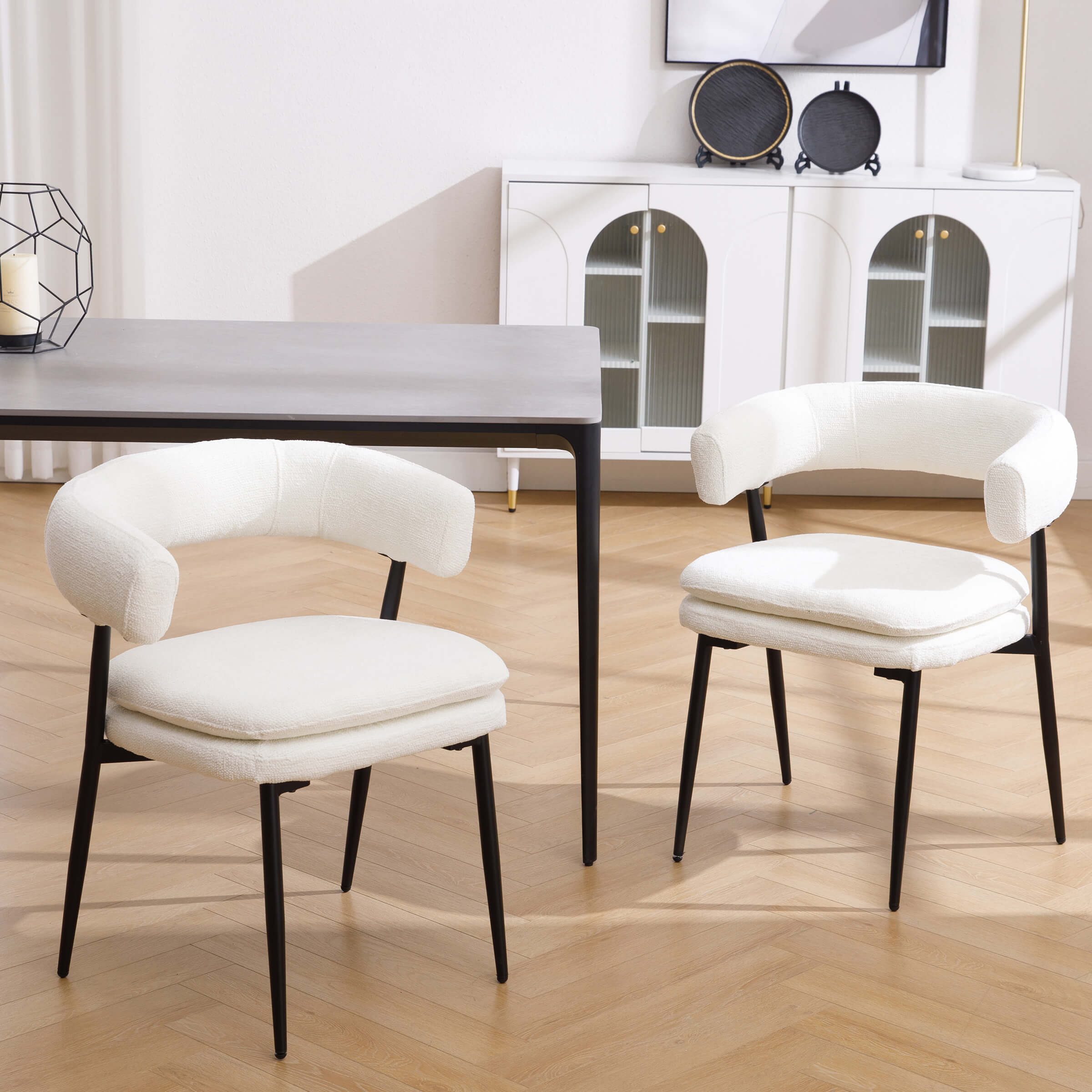 ROCITY Modern Barrel Dining Chairs Set of 2 - 20081DC