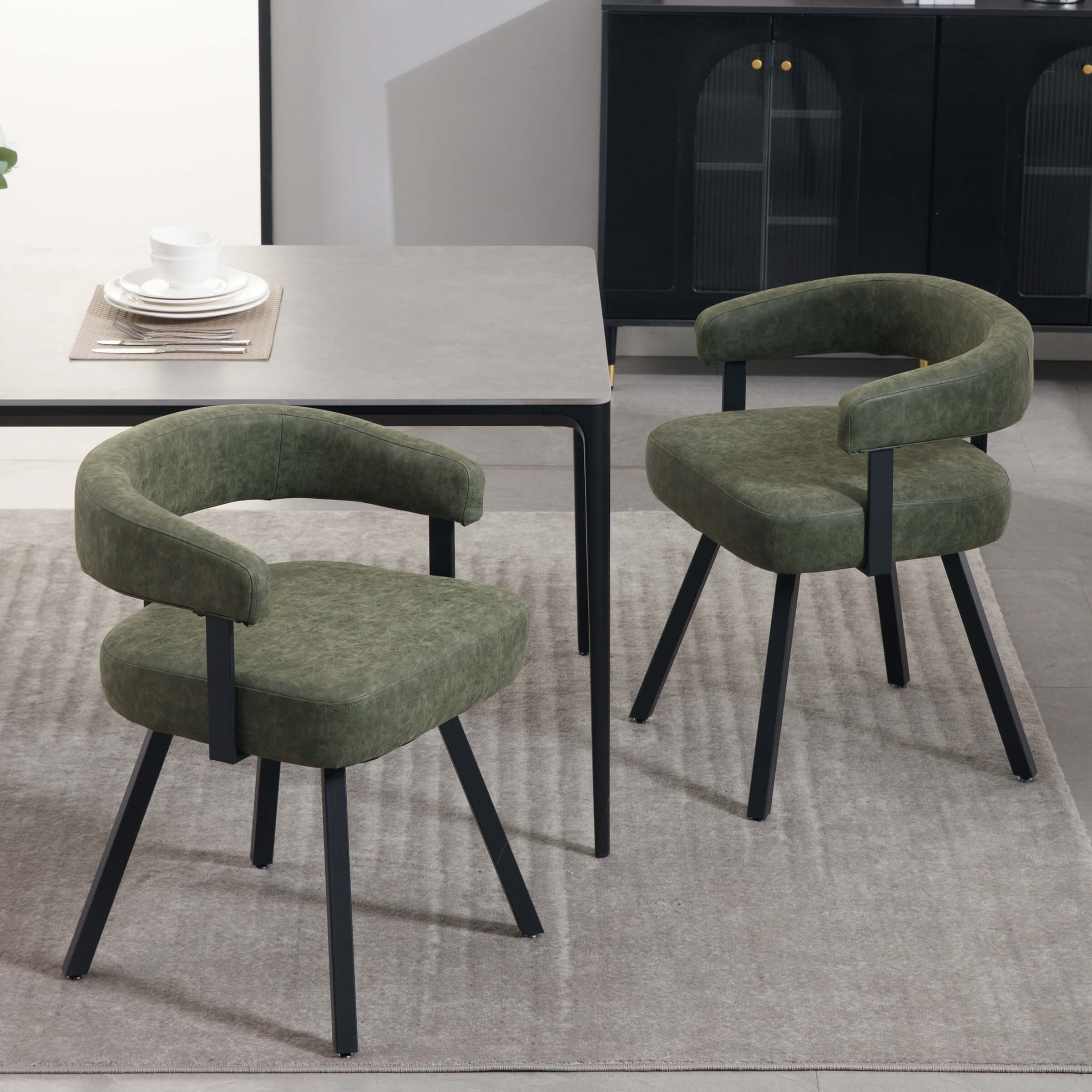 ROCITY Modern Barrel Dining Chairs Set of 2 - 20081DC