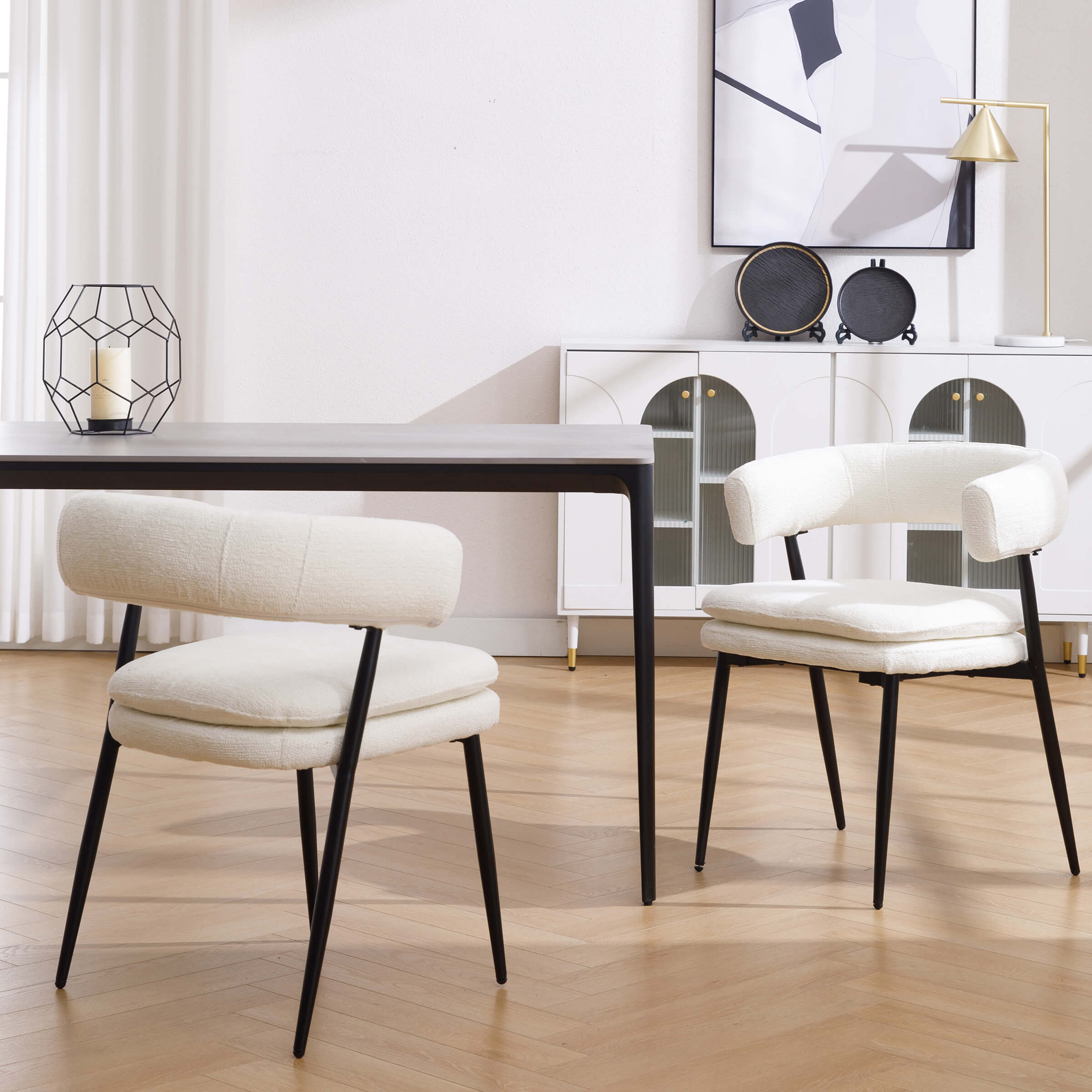 ROCITY Modern Barrel Dining Chairs Set of 2 - 20081DC