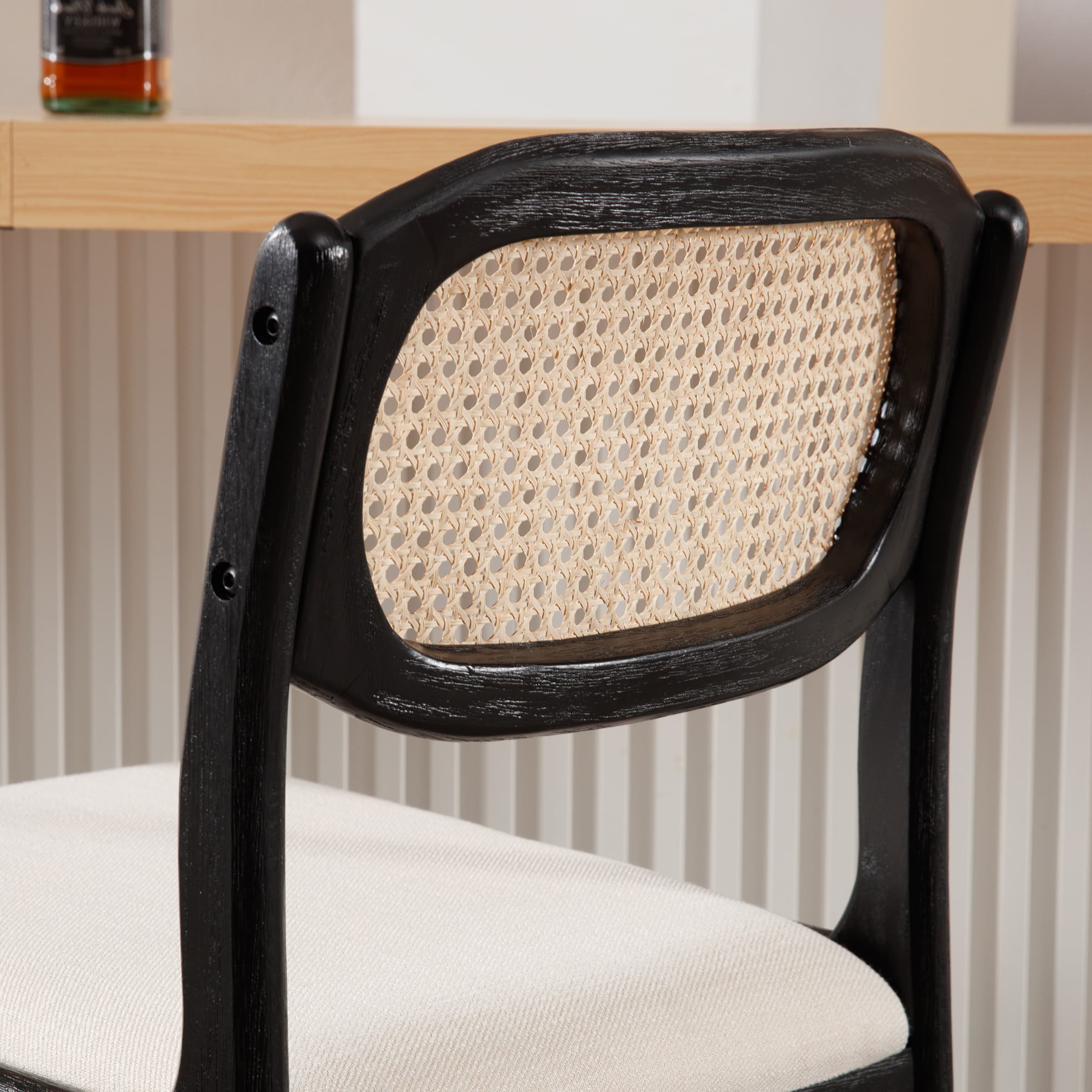 EALSON 26"H Rattan Cane Back Counter Stools Set of 2 - 5756CS