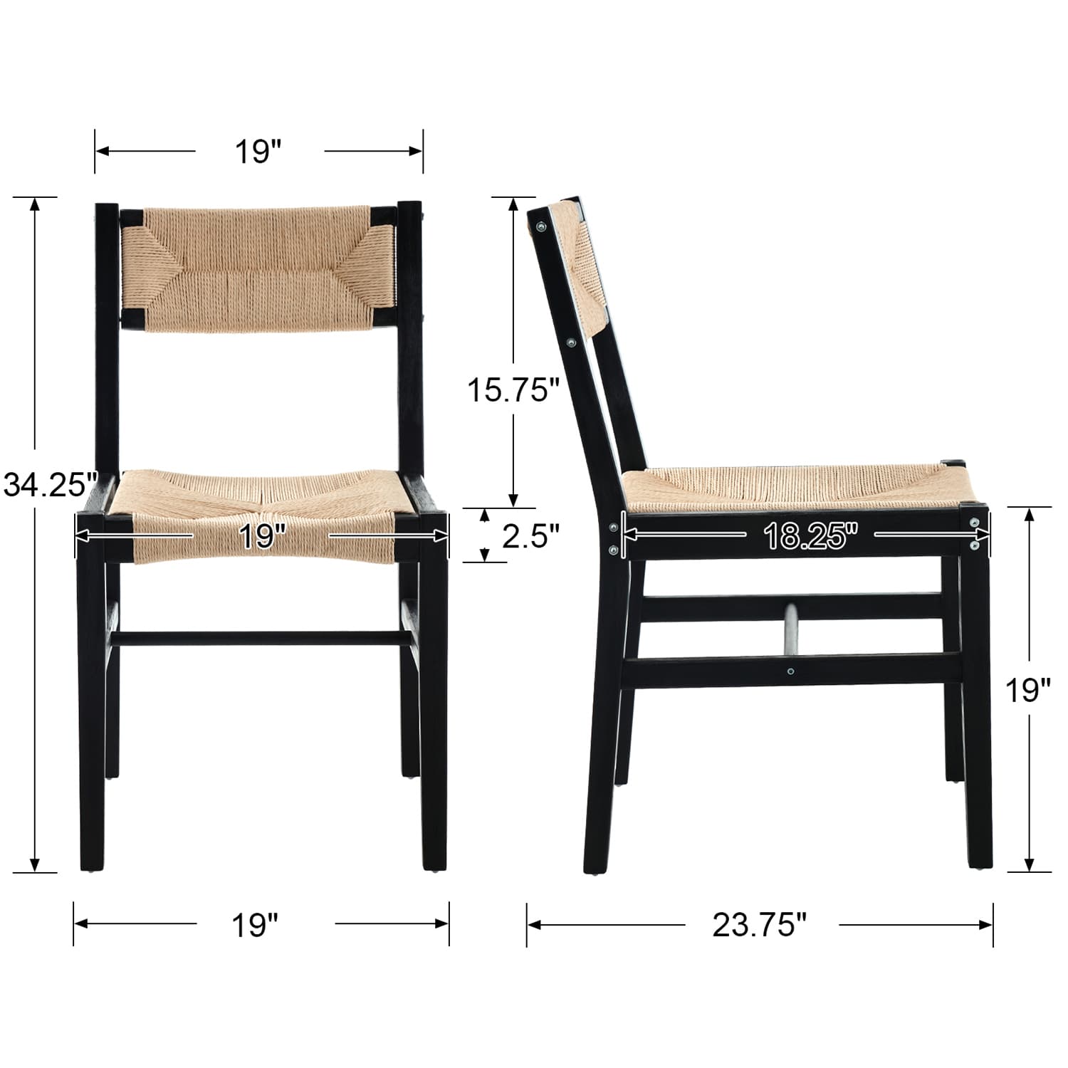 Janoray Rattan Dining Chair Set of 2 - 2226DC