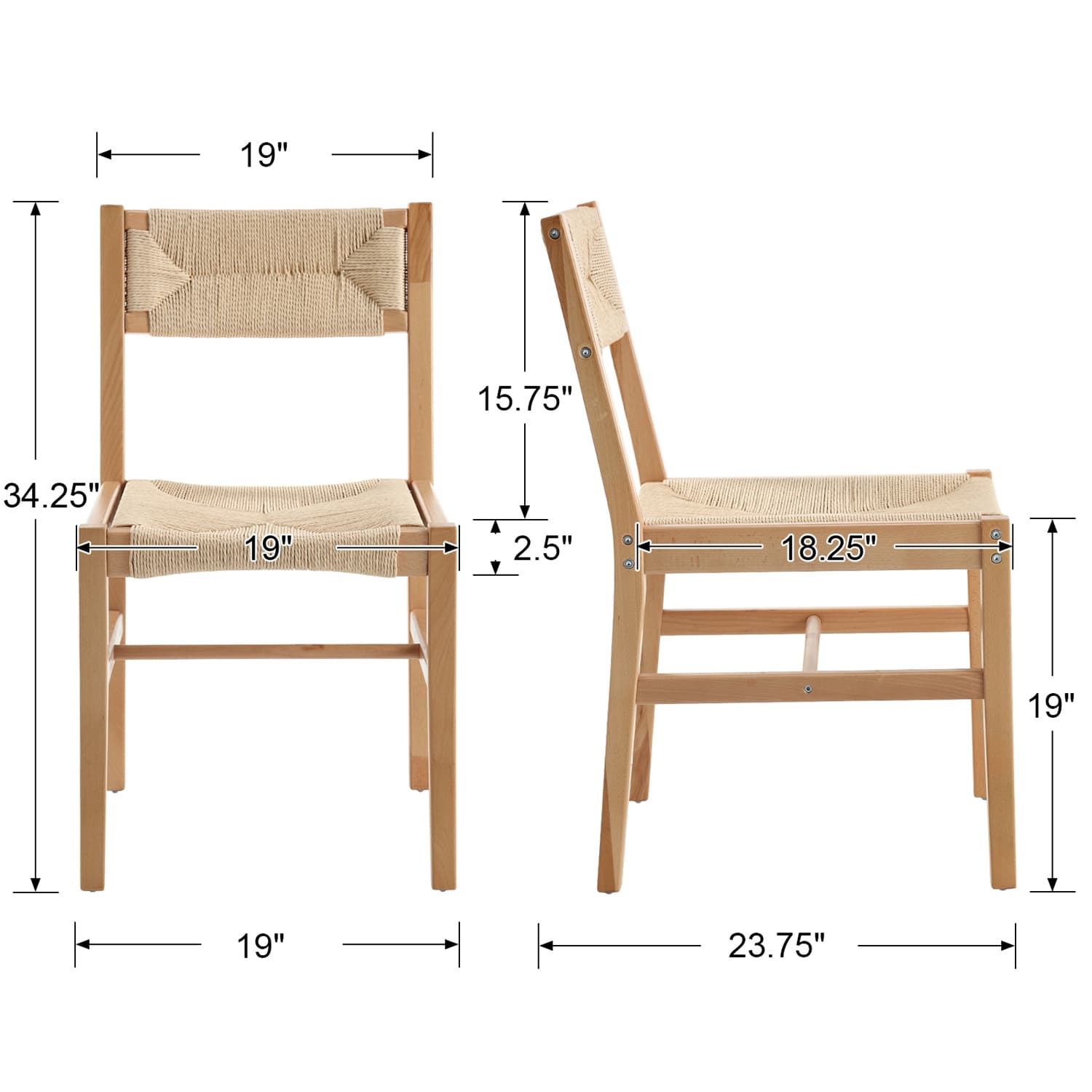 Janoray Rattan Dining Chair Set of 2 - 2226DC