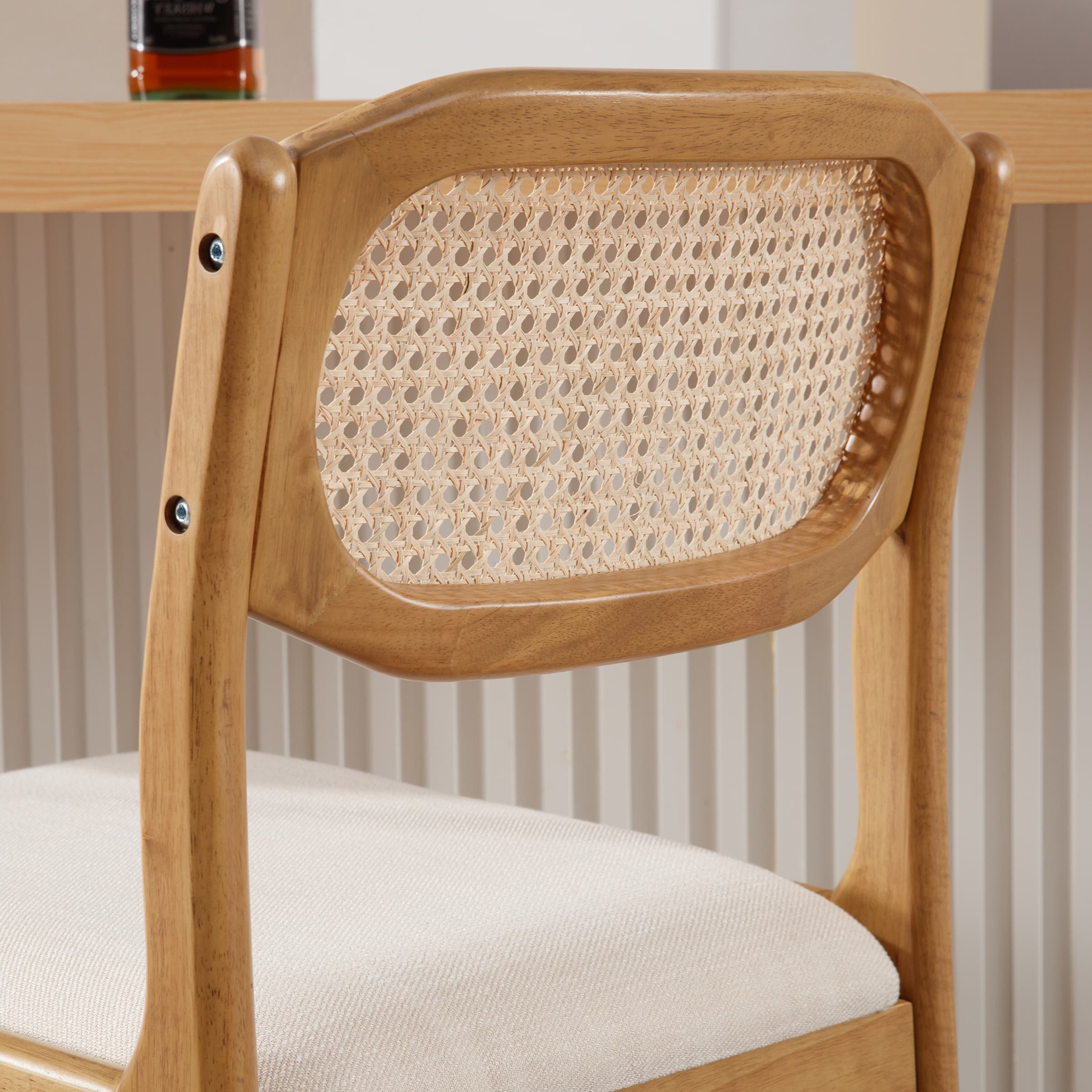 EALSON 26"H Rattan Cane Back Counter Stools Set of 2 - 5756CS