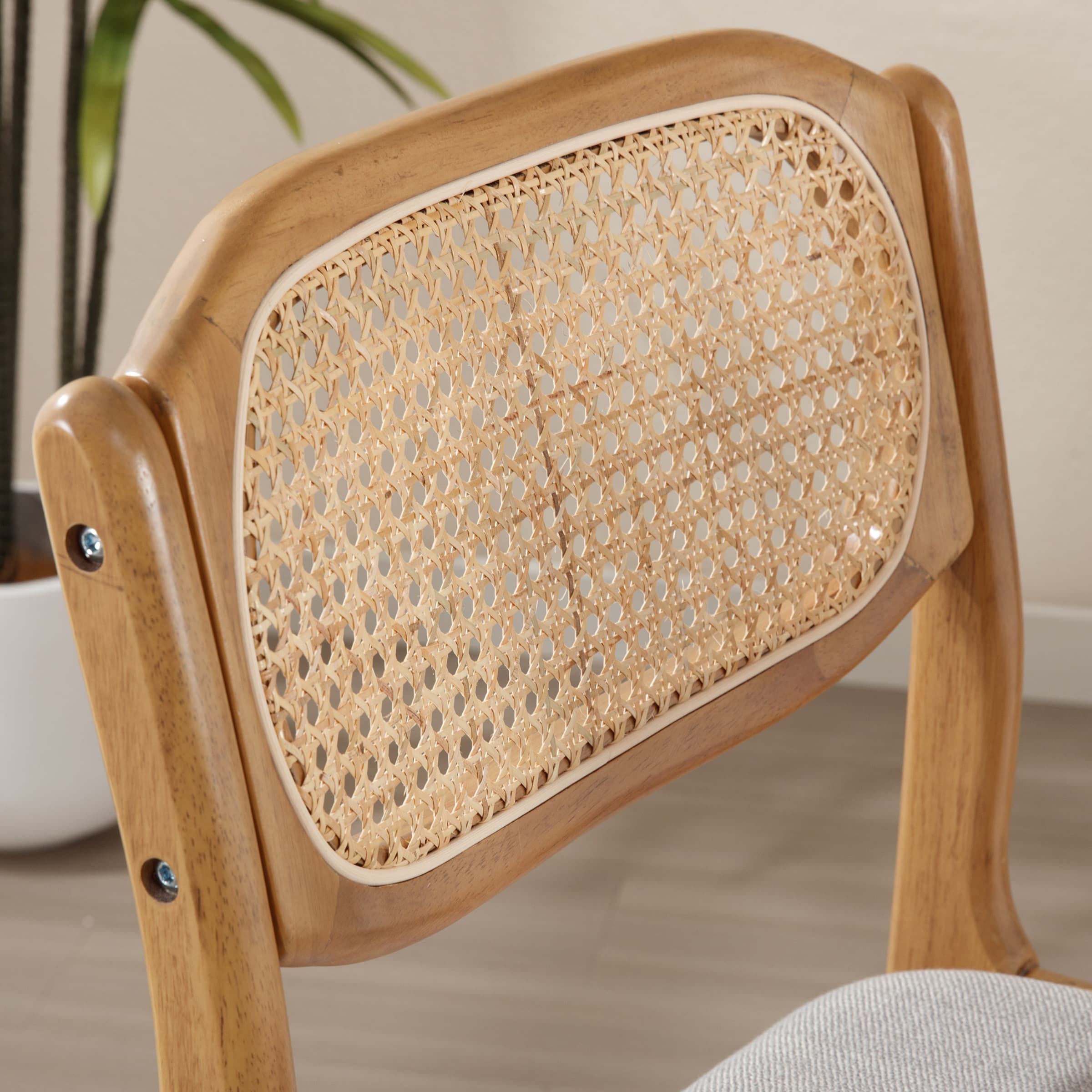 EALSON 26"H Rattan Cane Back Counter Stools Set of 2 - 5756CS