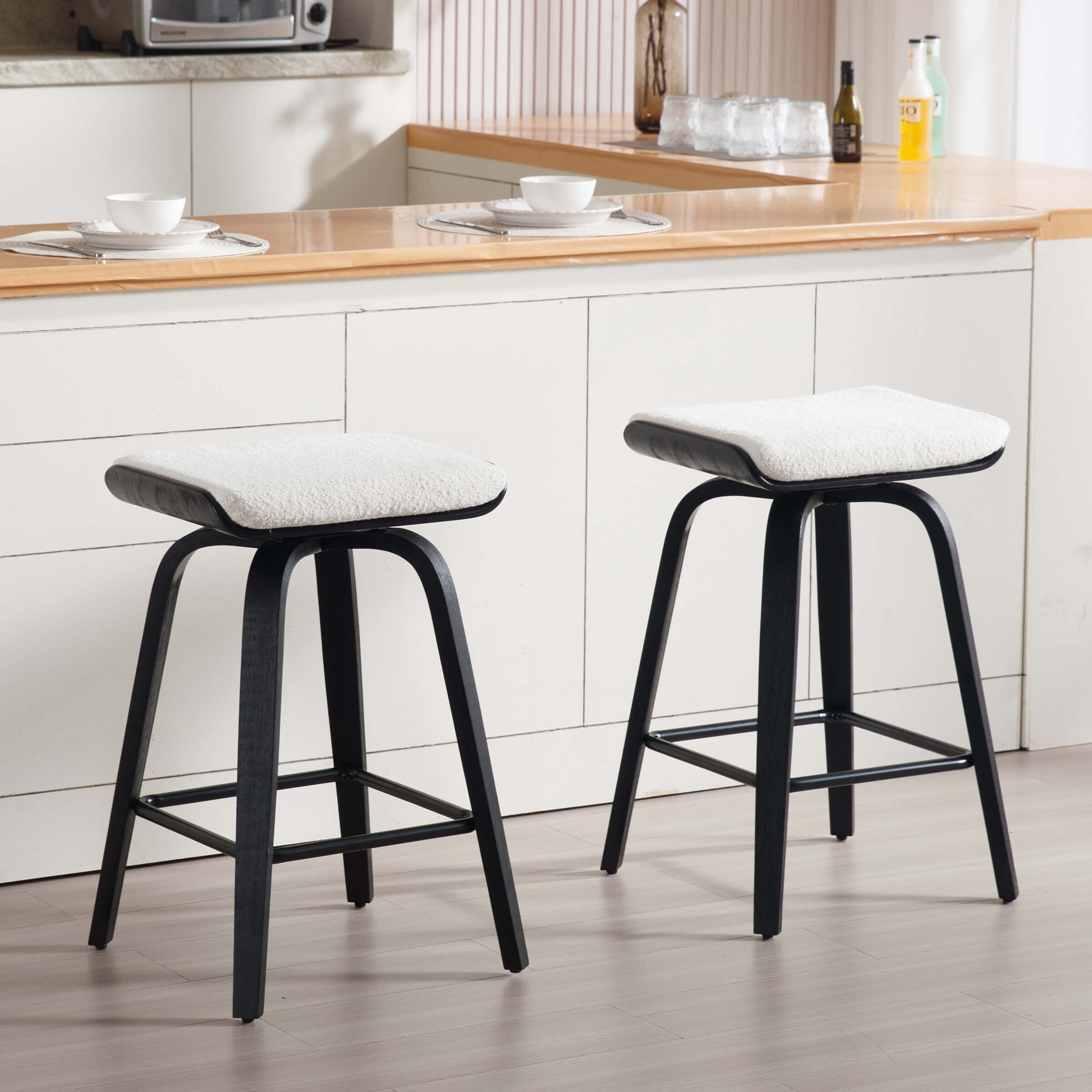 CIMOTA 26" Backless Swivel Counter Stools Set of 2 - 1710CS