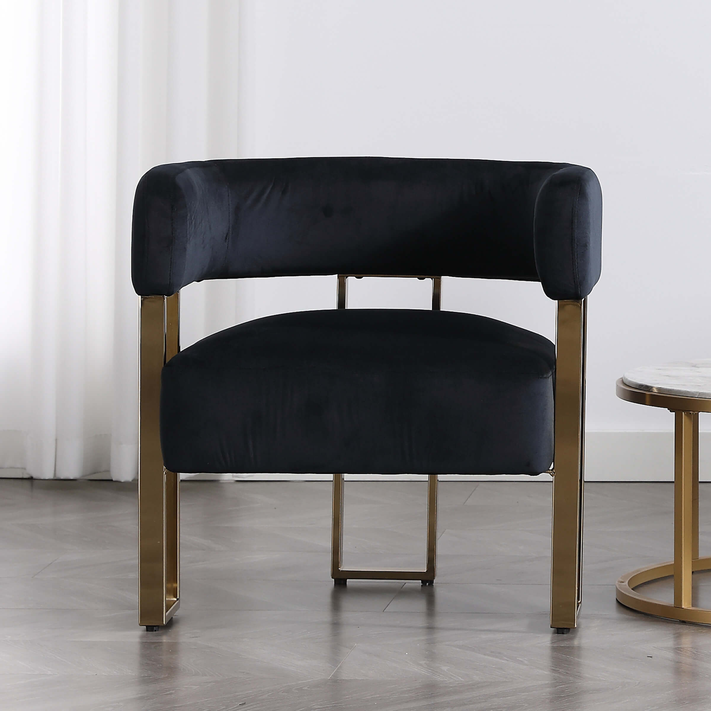 ZH4YOU Barrel Chair with Gold Metal Legs 1 PCS - 72005AC