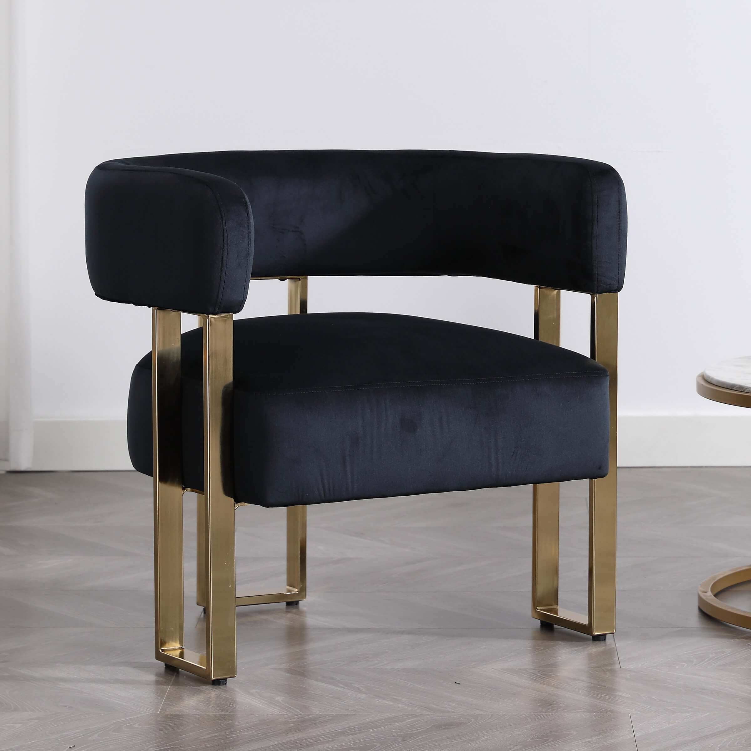 ZH4YOU Barrel Chair with Gold Metal Legs 1 PCS - 72005AC
