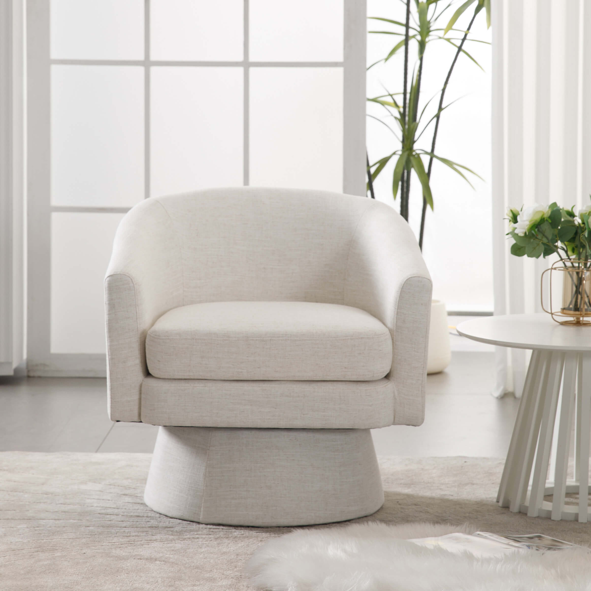 ROCITY Barrel Swivel Accent Chair 1 PCS - 3057AC