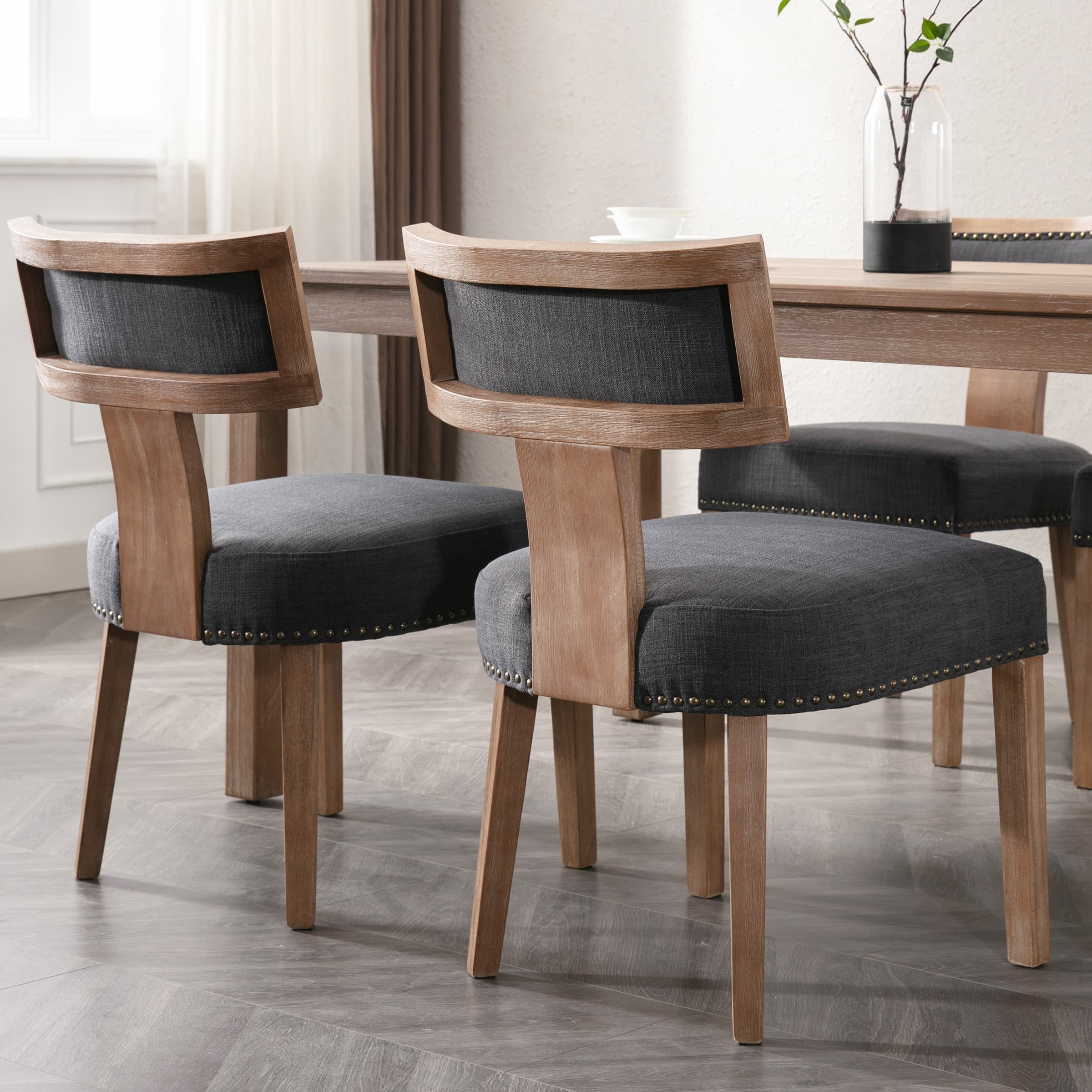 CIMOTA Classic Curved Open Back Dining Chairs Set of 2 - 1670&1917&1918