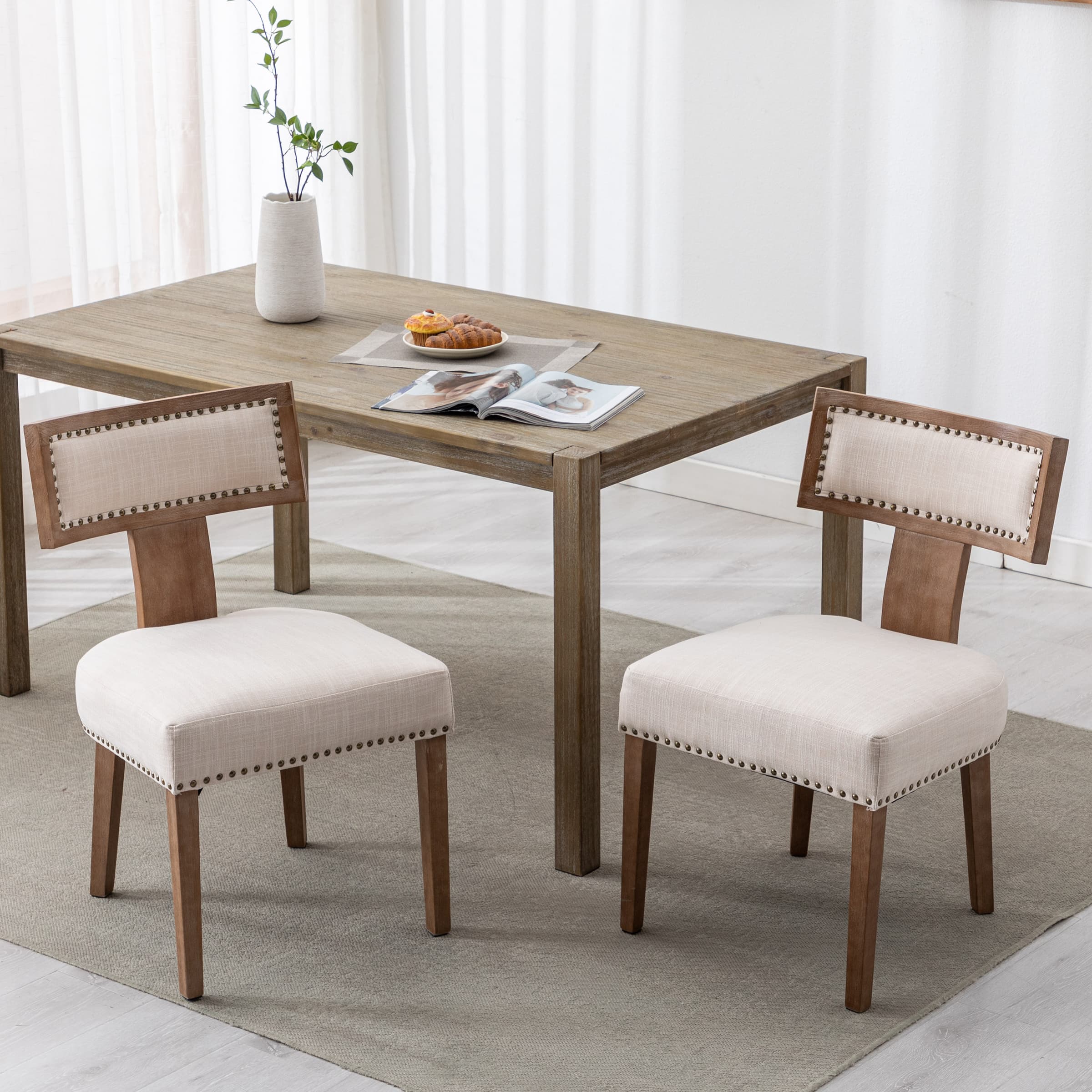 CIMOTA Classic Curved Open Back Dining Chairs Set of 2 - 1670&1917&1918