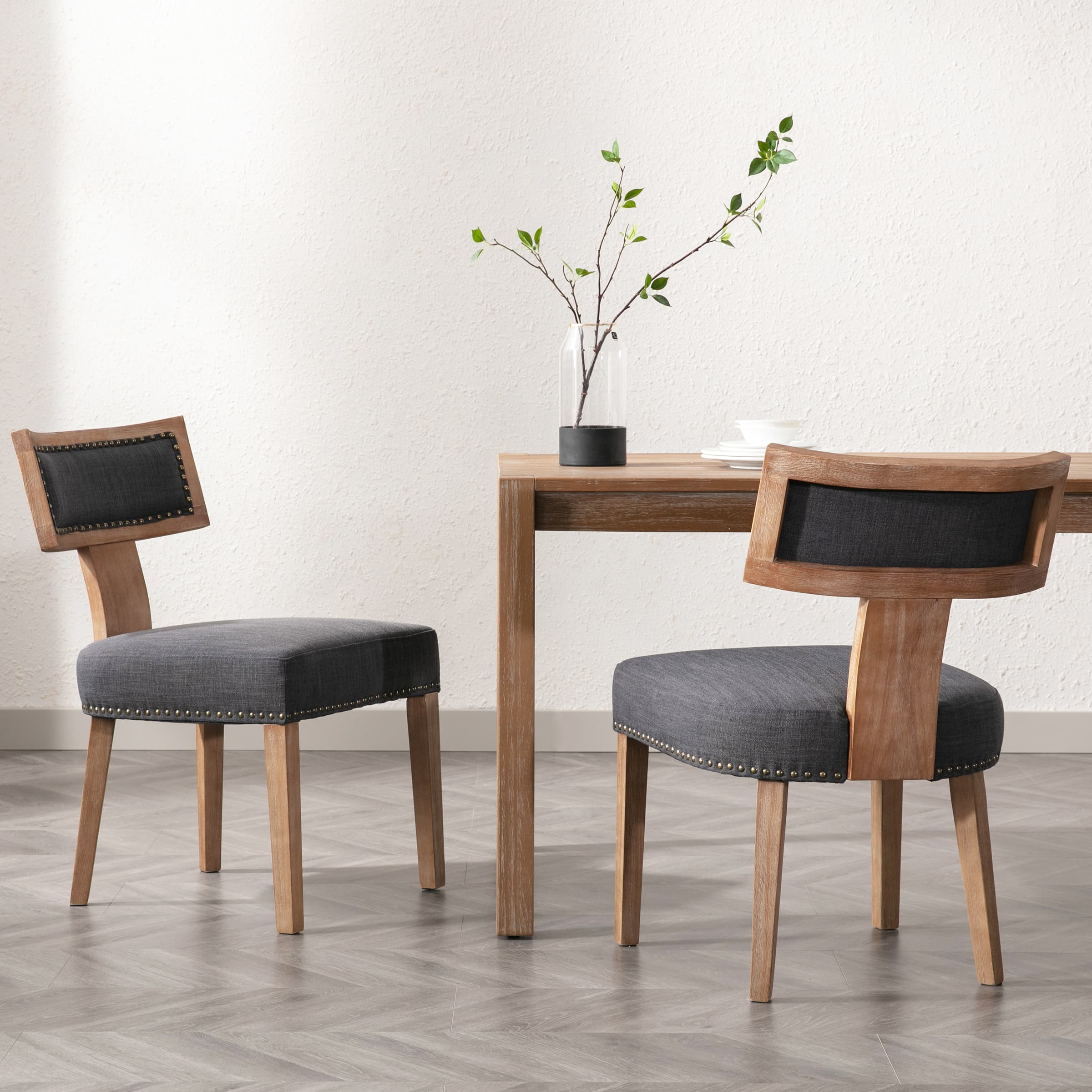 CIMOTA Classic Curved Open Back Dining Chairs Set of 2 - 1670&1917&1918