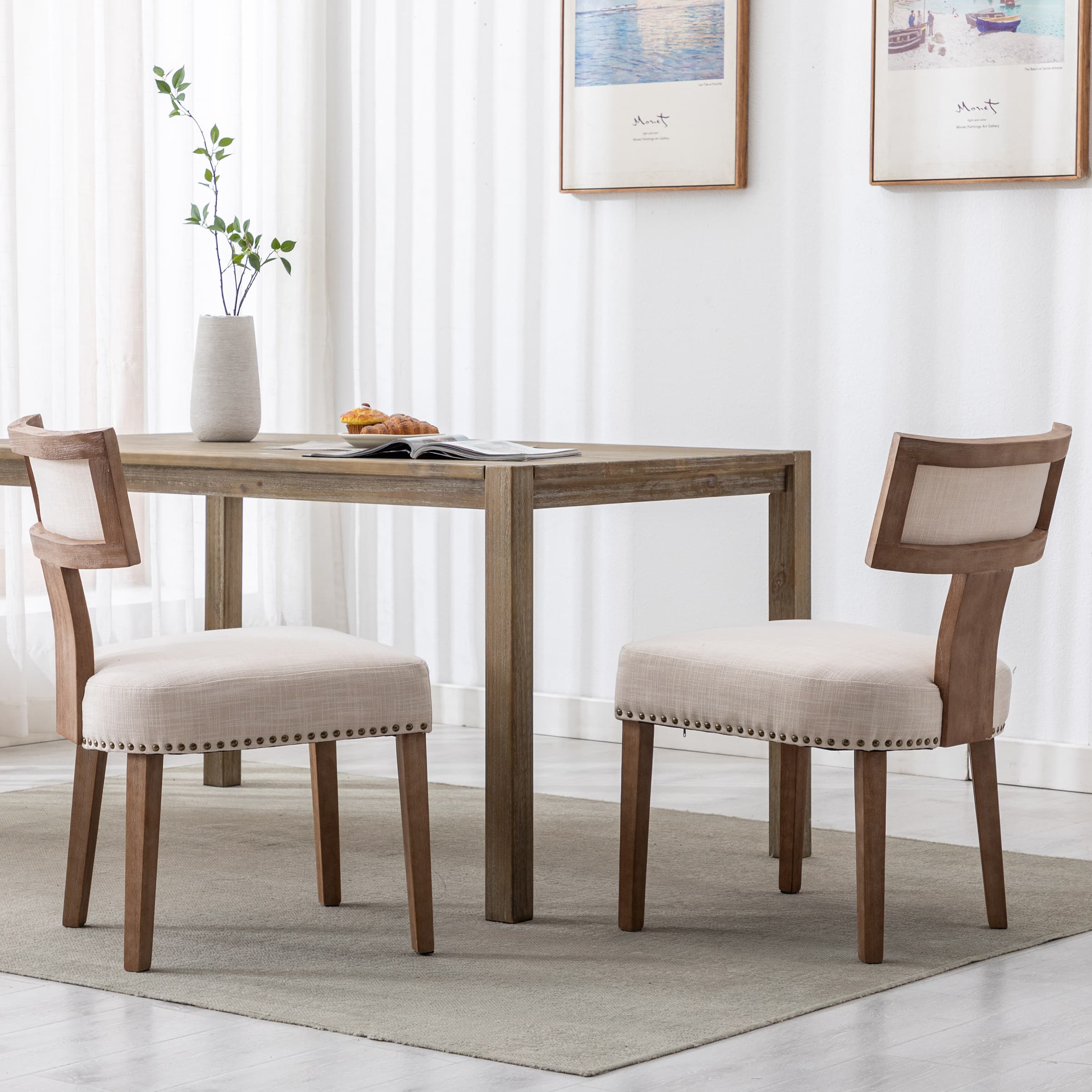 CIMOTA Classic Curved Open Back Dining Chairs Set of 2 - 1670&1917&1918