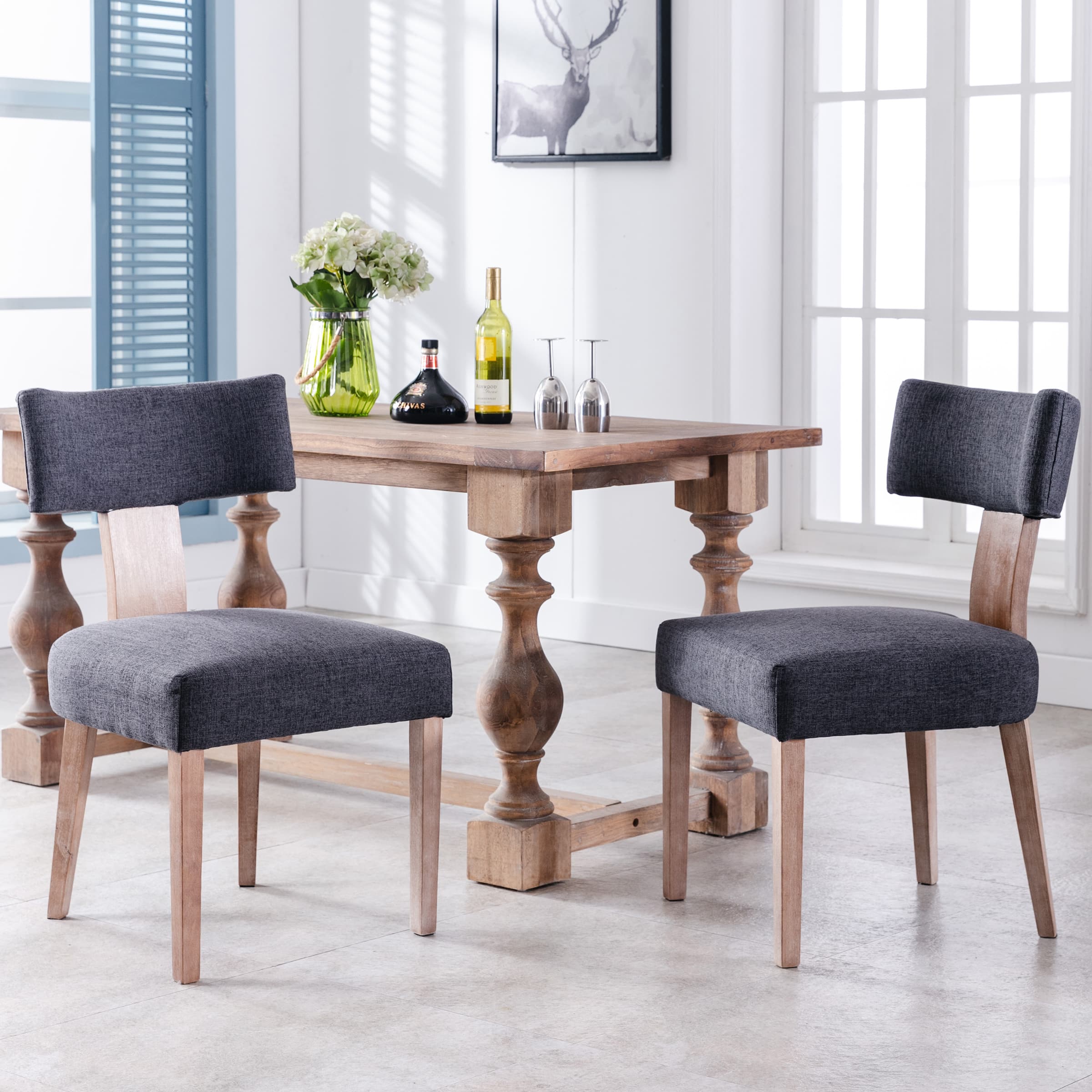 CIMOTA Classic Curved Open Back Dining Chairs Set of 2 - 1670&1917&1918