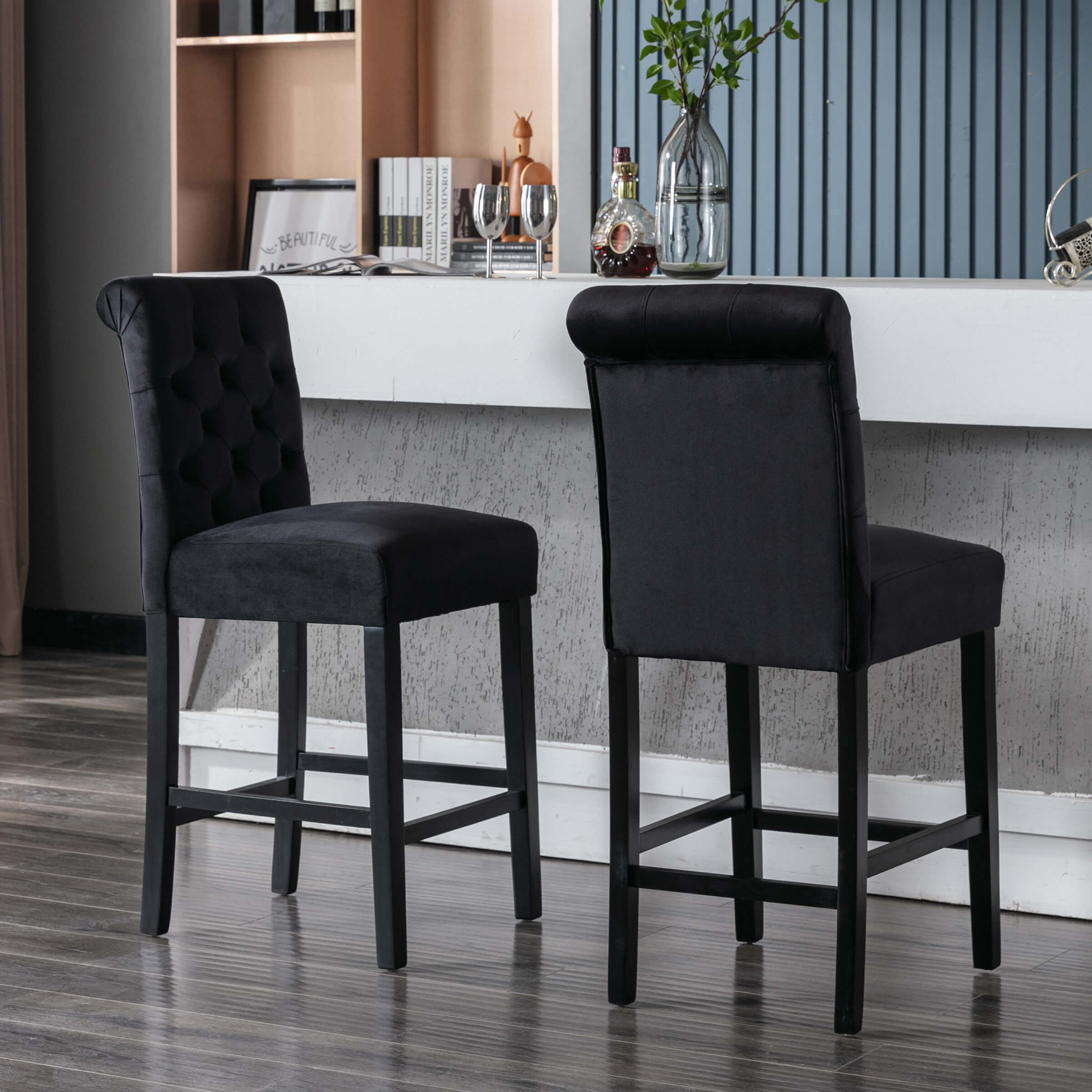 Kmax Tufted Counter Height Bar Stools Set of 2 - 8335CS