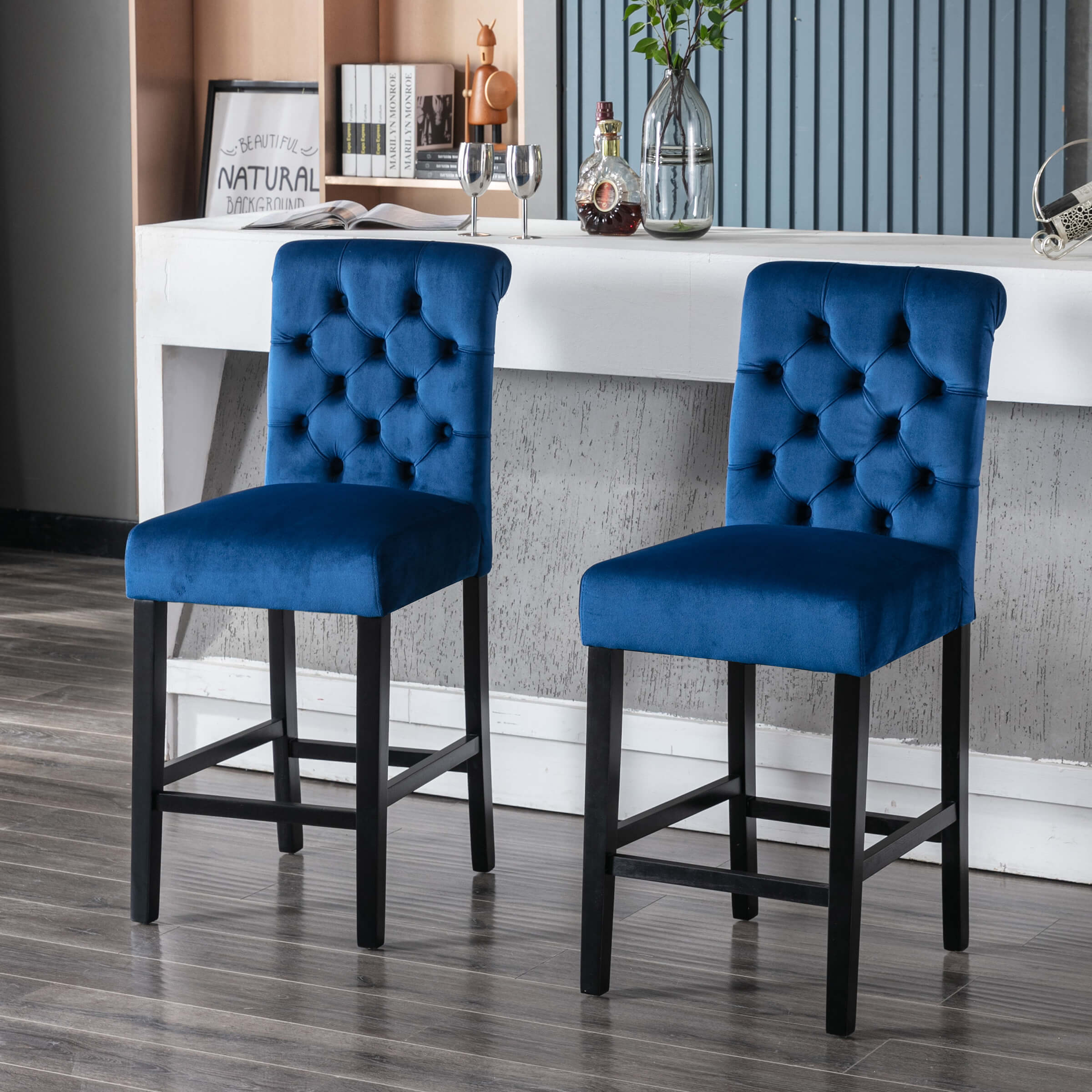 Kmax Tufted Counter Height Bar Stools Set of 2 - 8335CS