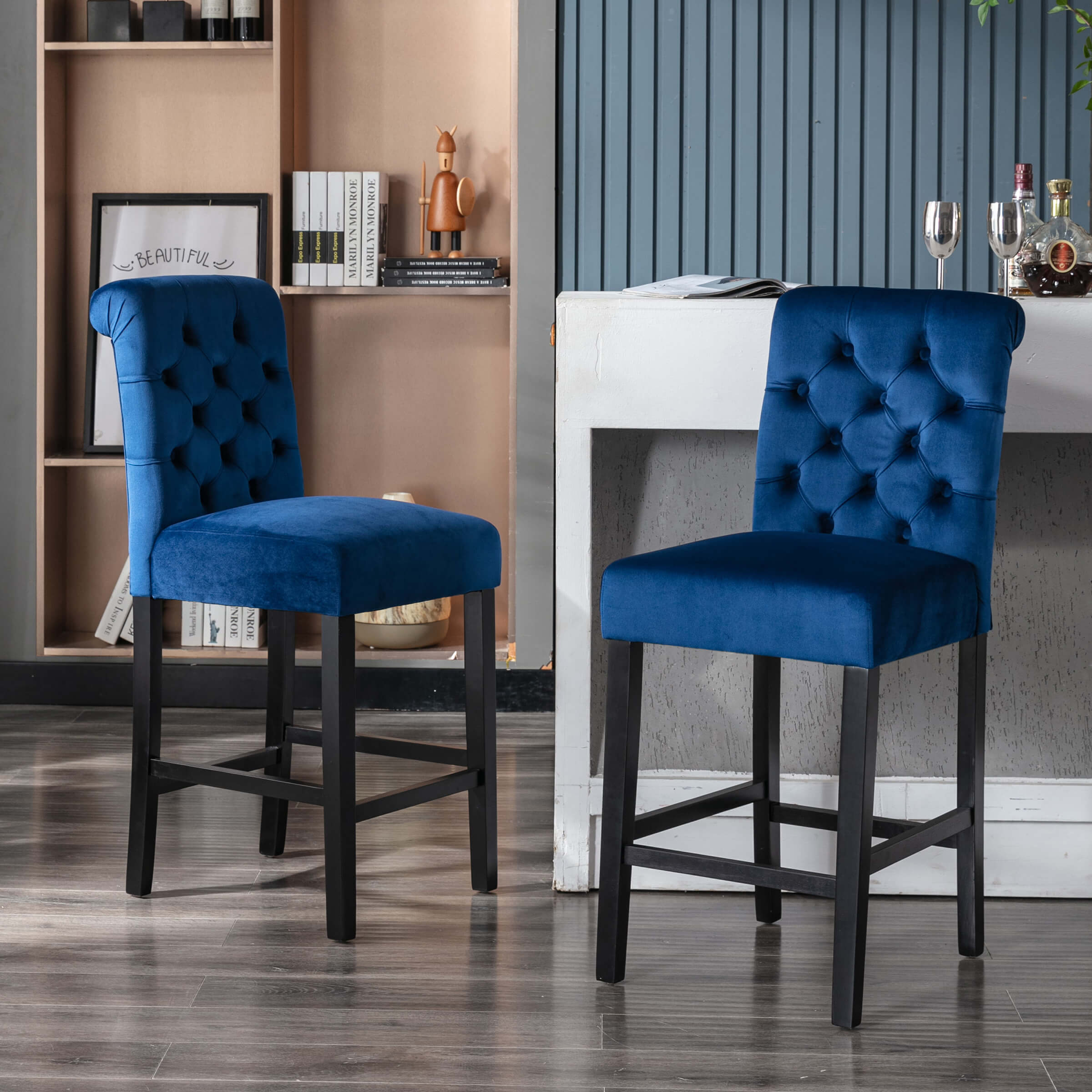 Kmax Tufted Counter Height Bar Stools Set of 2 - 8335CS