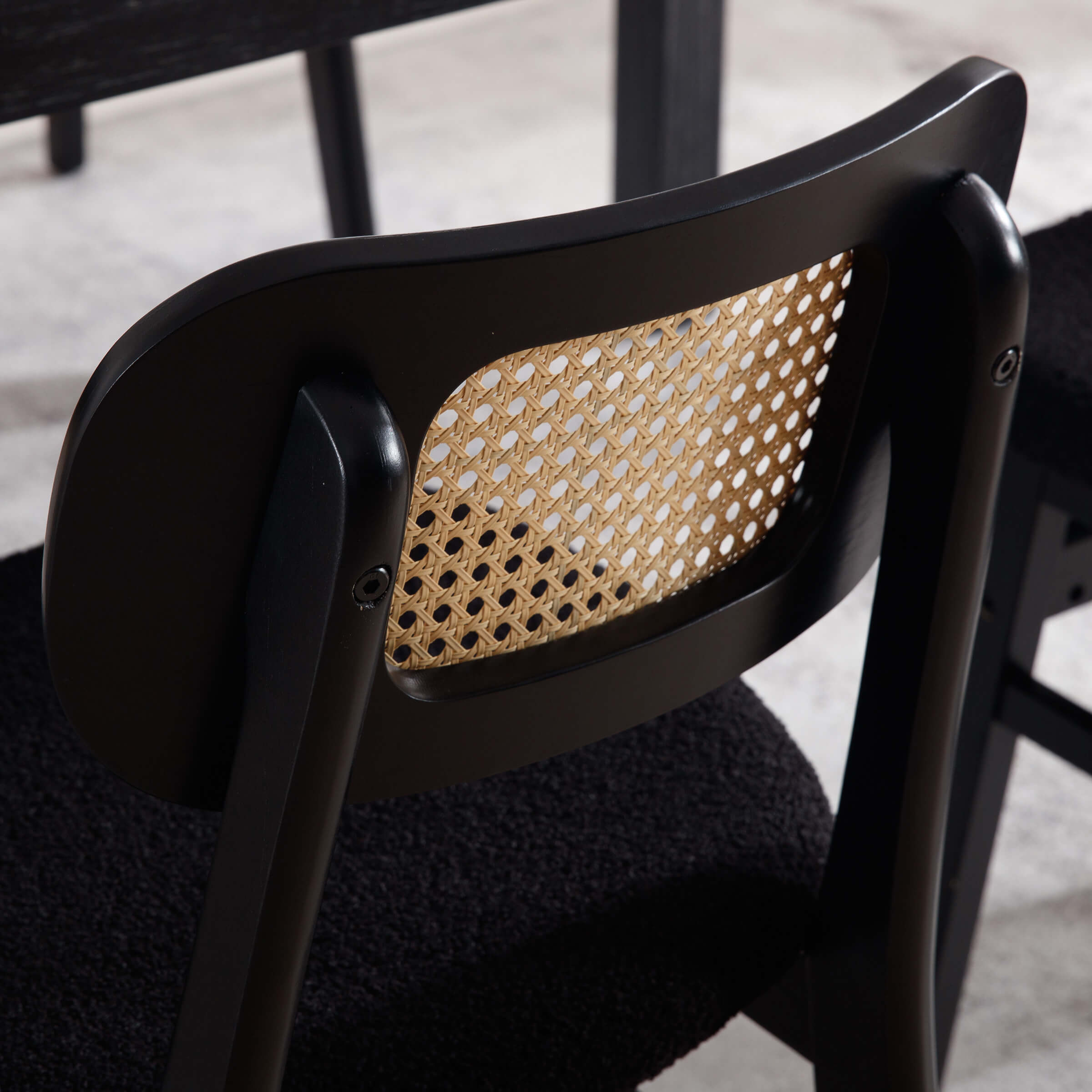 ROCITY Farmhouse Cane Back Dining Chairs Set of 2 - 8009DC