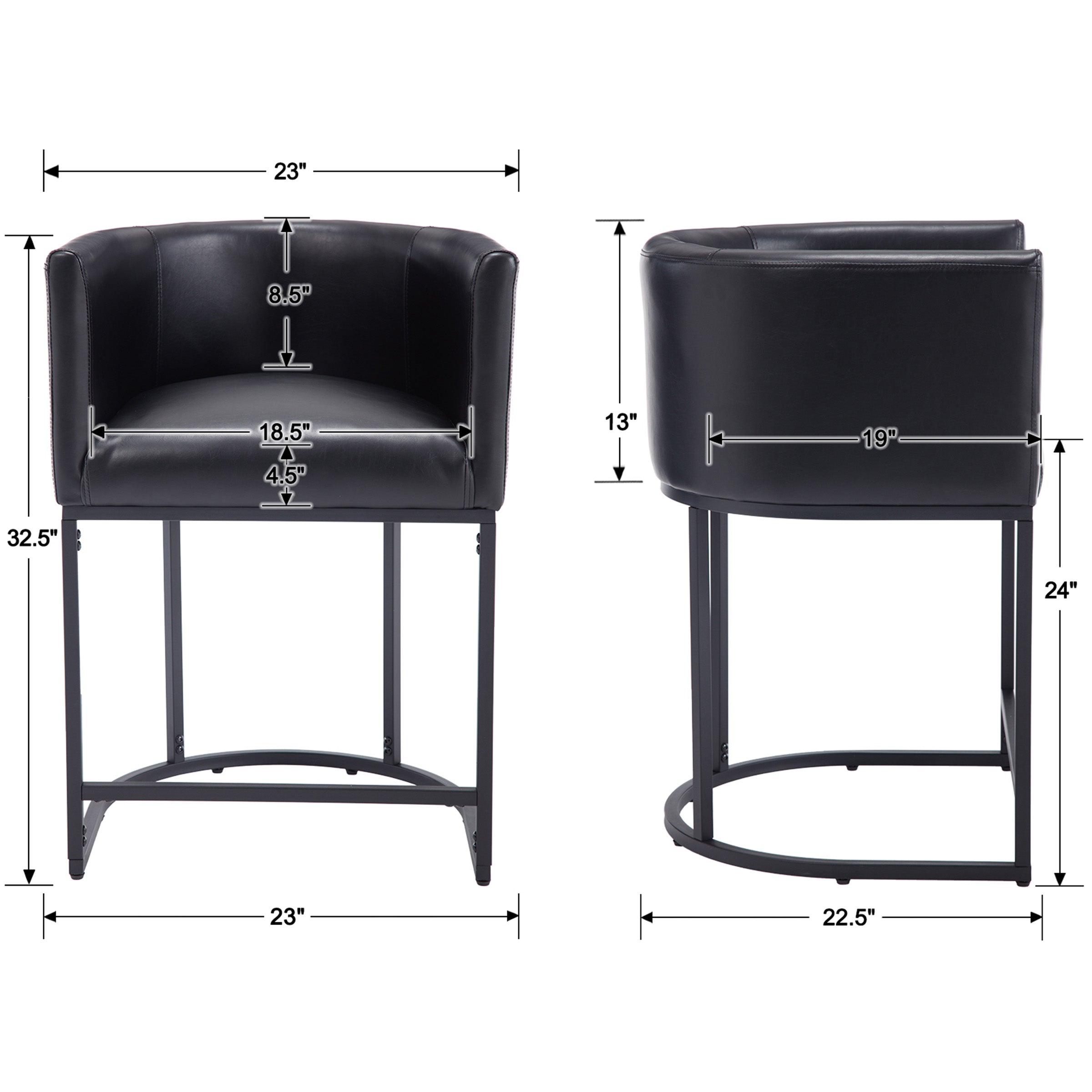 CHICAURA 24"H-32"H Metal Frame Counter Stool 1 PCS - 5690