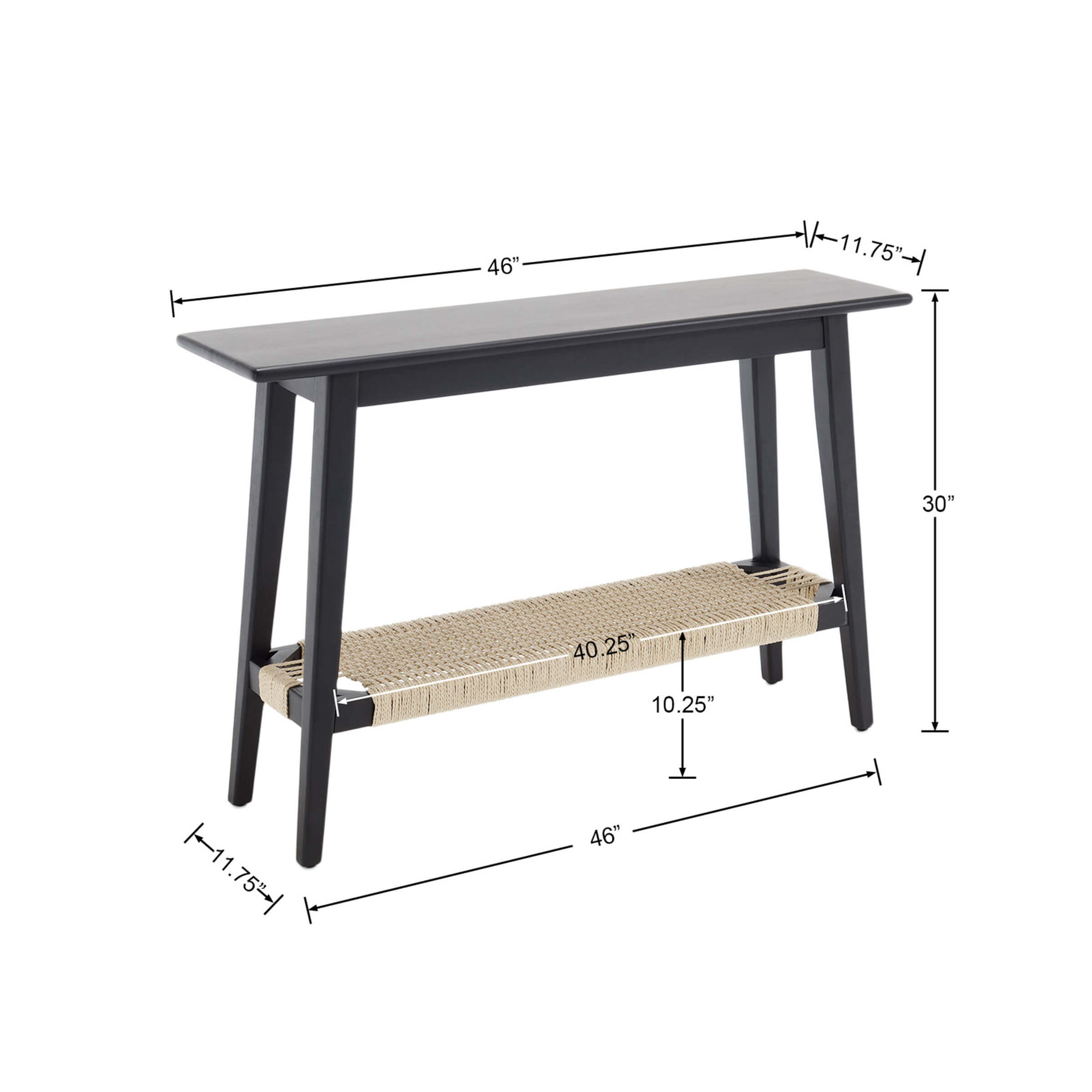 Kmax Natural Entryway Table with Rattan Storage Shelf - 22162ET