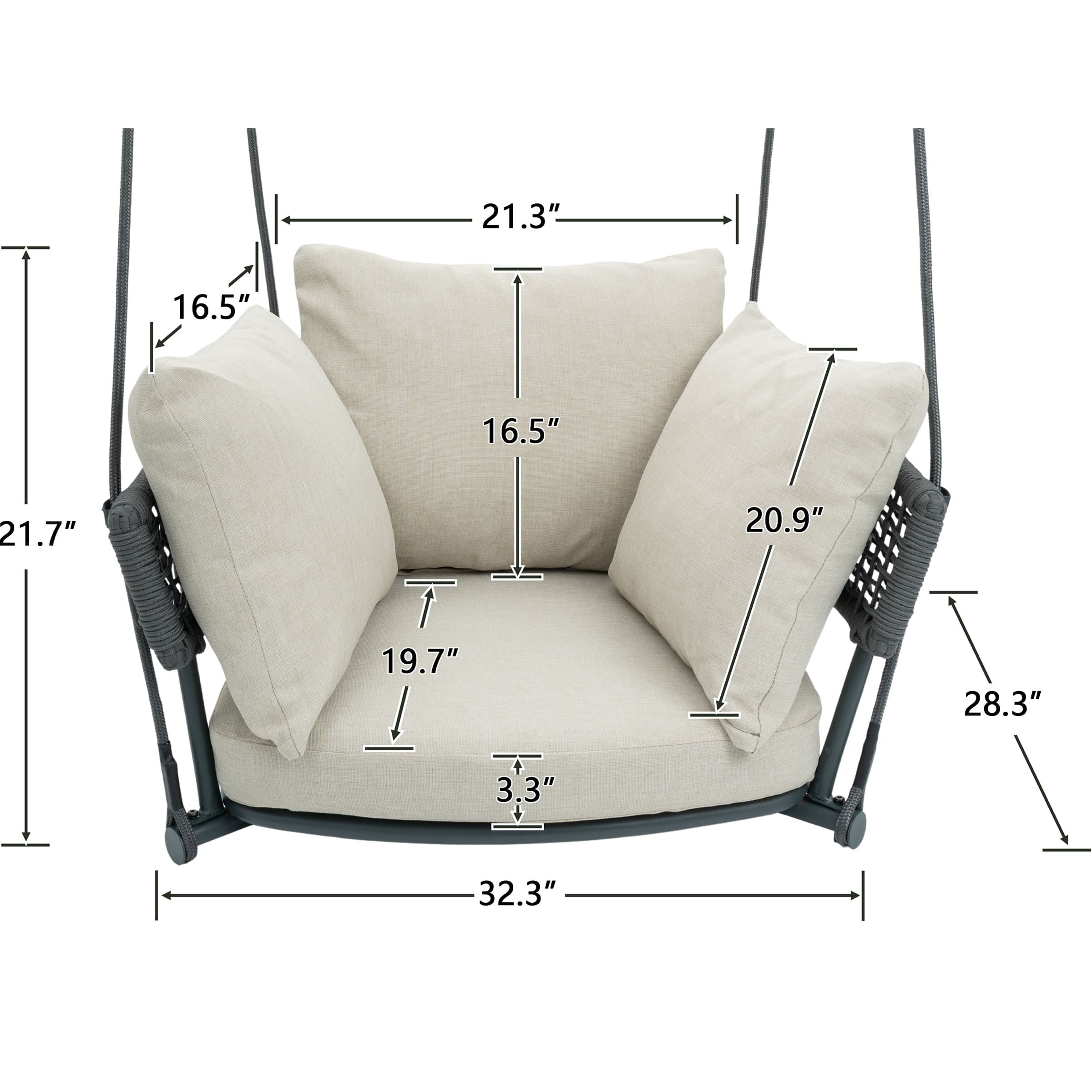 Outdoor Adjustable Rope Swinging Chair - 25016HS