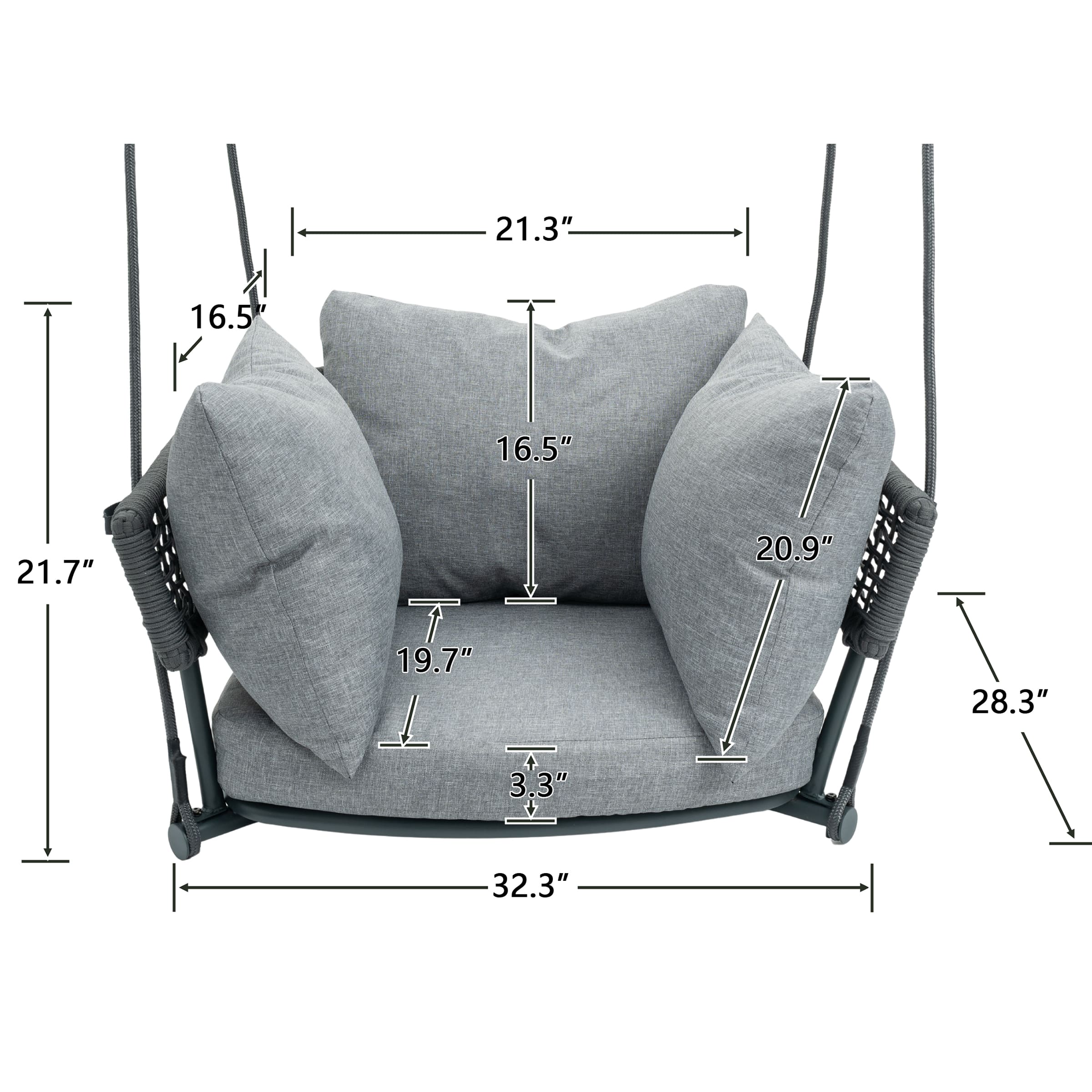 Outdoor Adjustable Rope Swinging Chair - 25016HS