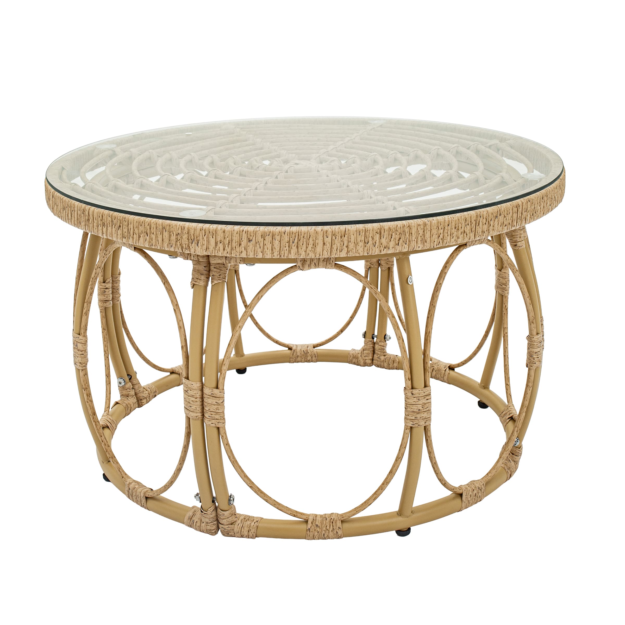 Patio Rope Chairs Set with Storage Table 3 PCS - 25012SE