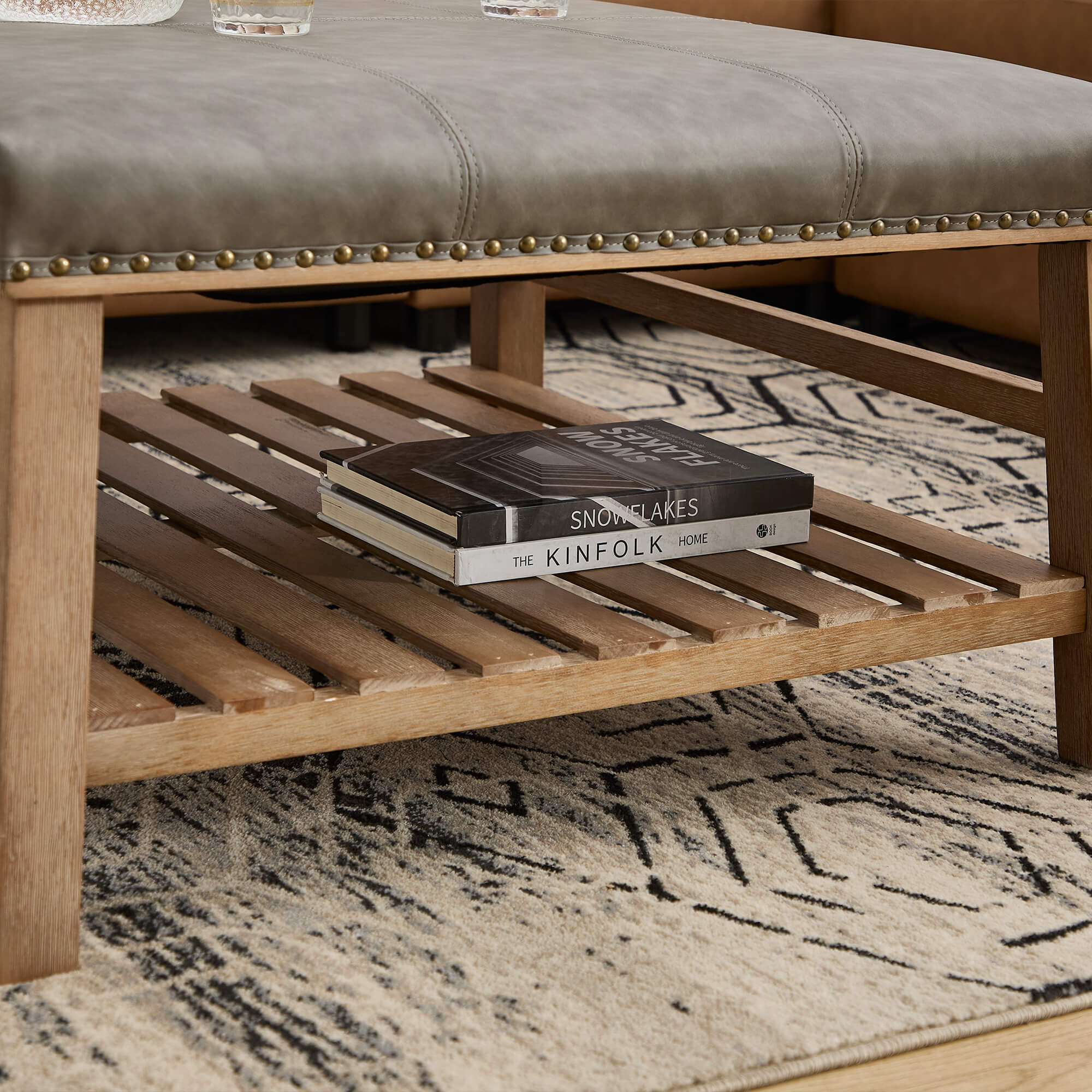 CIMOTA Rivet-Trimmed Storage Coffee Table - 2204CT