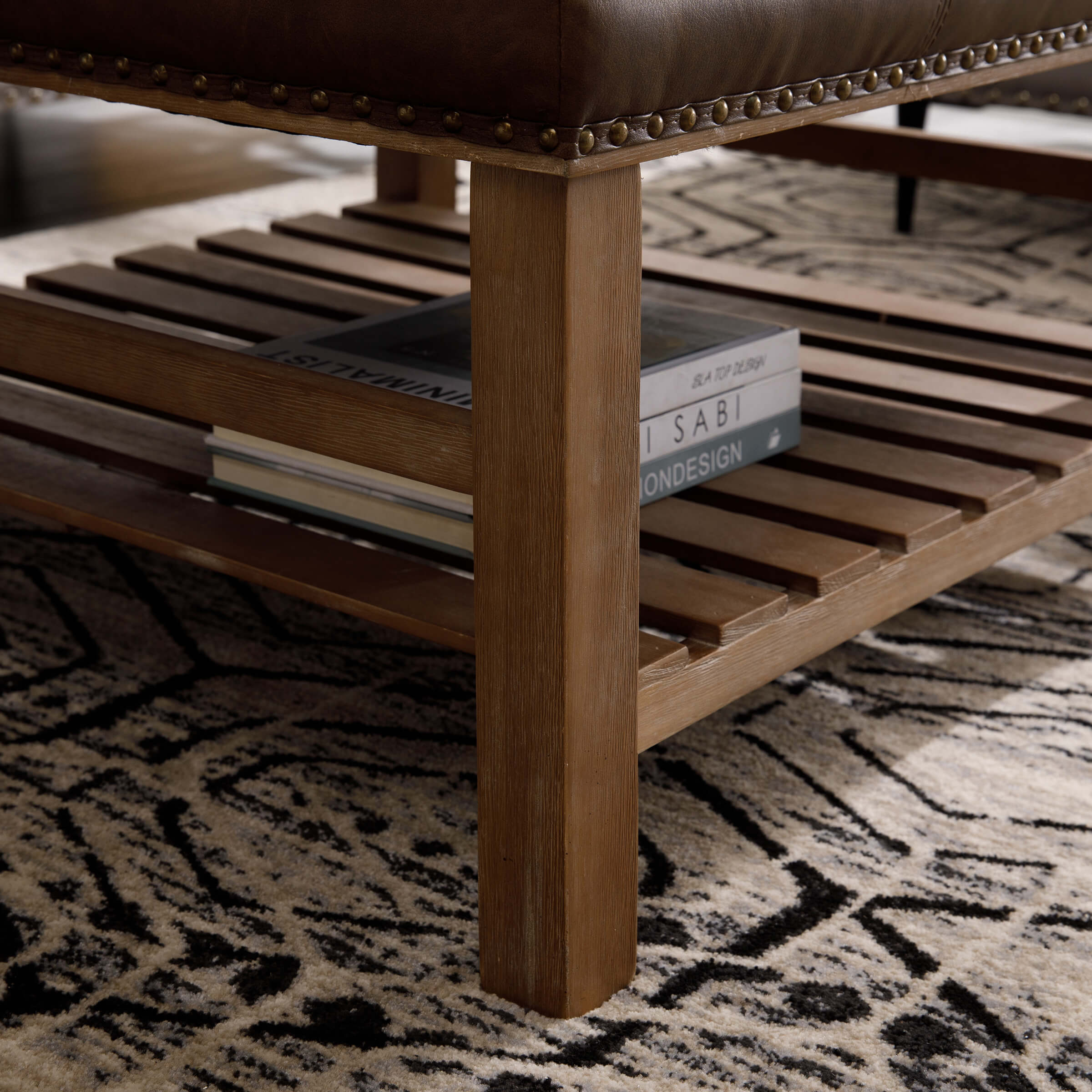 CIMOTA Rivet-Trimmed Storage Coffee Table - 2204CT