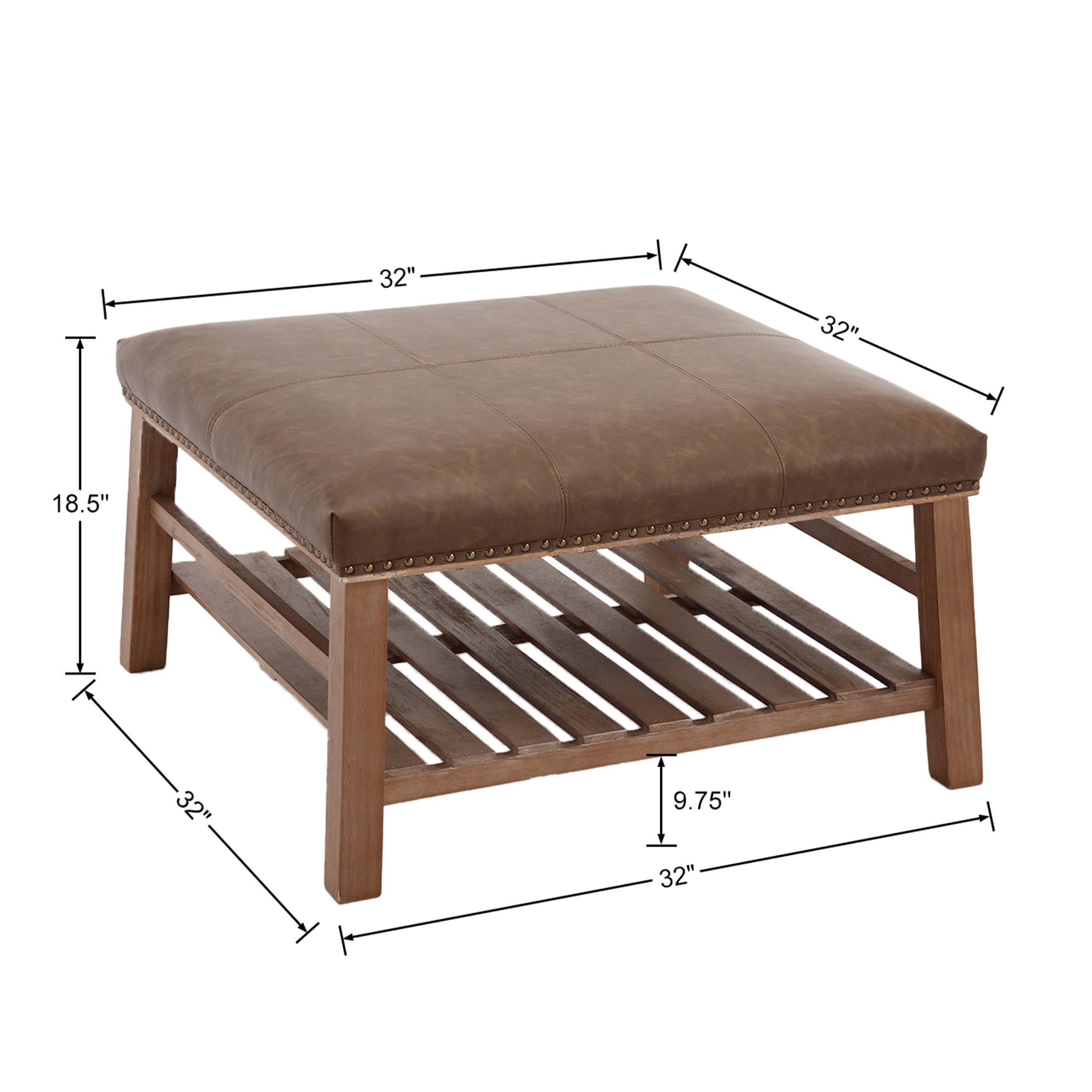 CIMOTA Rivet-Trimmed Storage Coffee Table - 2204CT