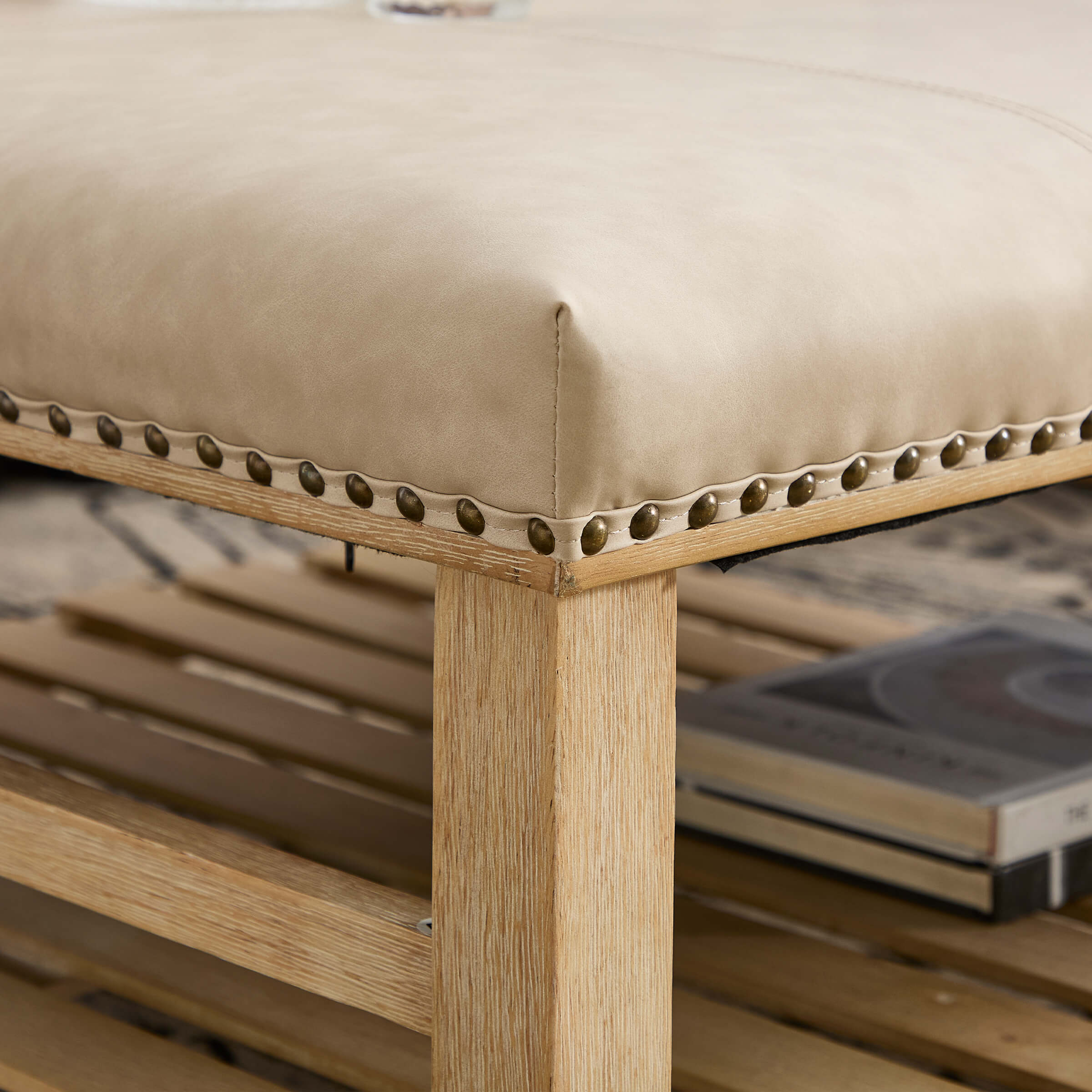 CIMOTA Rivet-Trimmed Storage Coffee Table - 2204CT